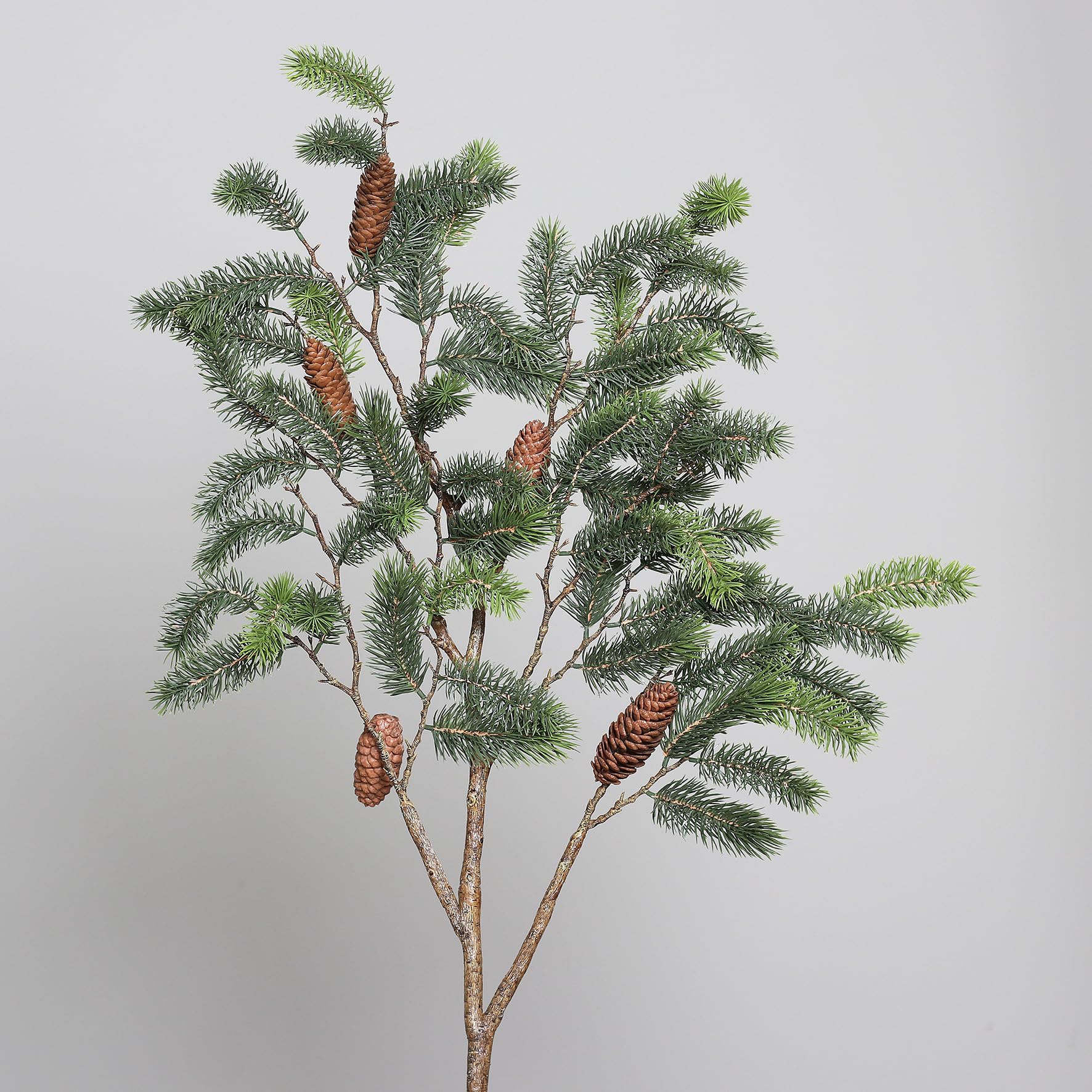 Seidenblumen Roß Riesiger Fichtenzweig mit Zapfen DP künstliche Fichte Tanne Kunstfichte Kunsttanne Tannenzweig Kunststoff 100% PE Spritzguss (130cm)