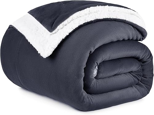 Manta de forro polar sherpa, 520GSM, cálida y gruesa para invierno, manta suave tamaño individual, manta mullida y acogedora de terciopelo de leche,
