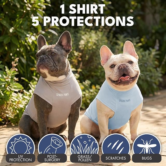 Foto 4 de 6 de Spark Paws Camiseta Sunblock, protección contra rayos UV SPF30, ligera, transpirable, para el sol de verano