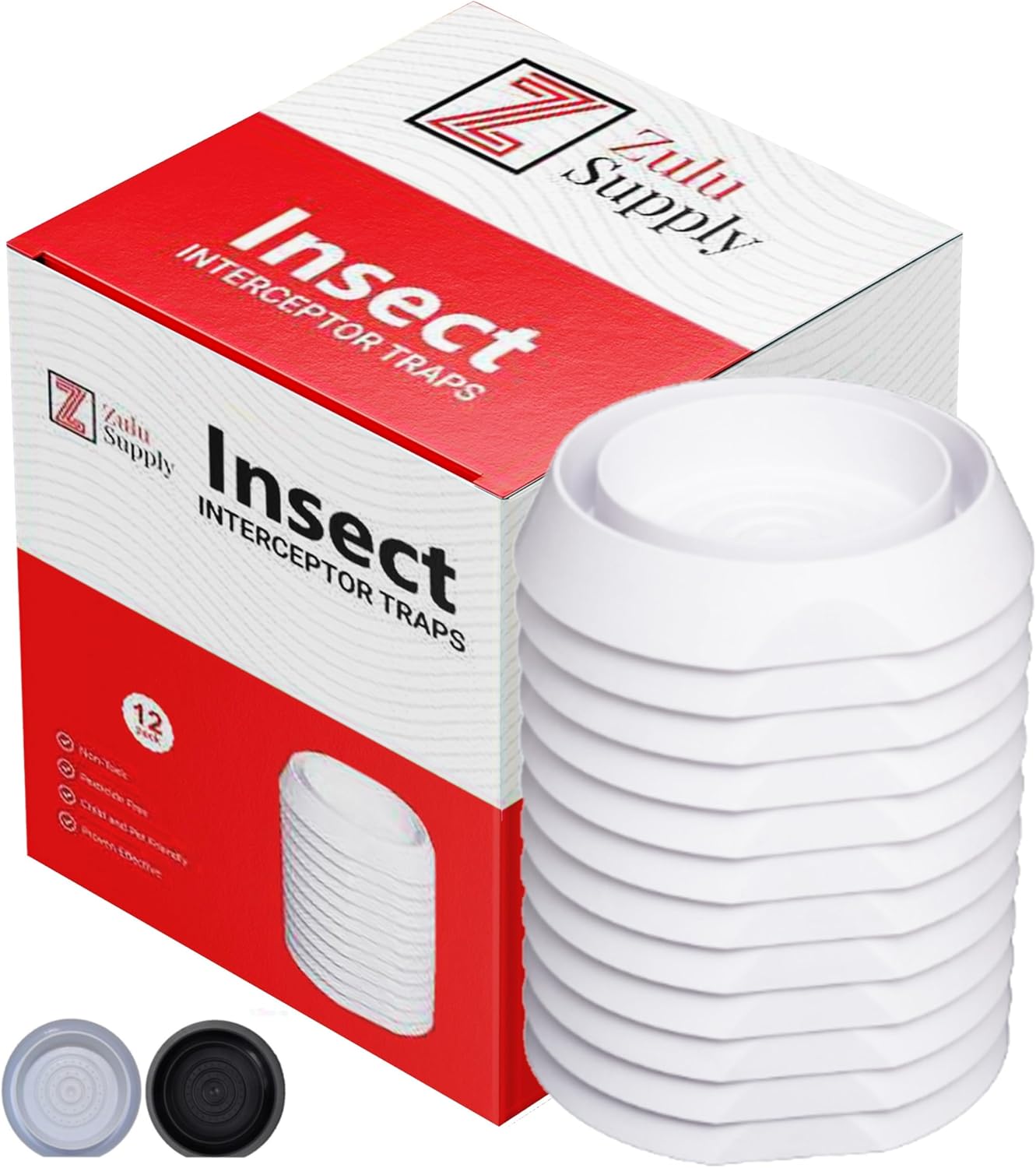 Zulu Supply Bed Bug Interceptors, Traps, 12 Pack, White