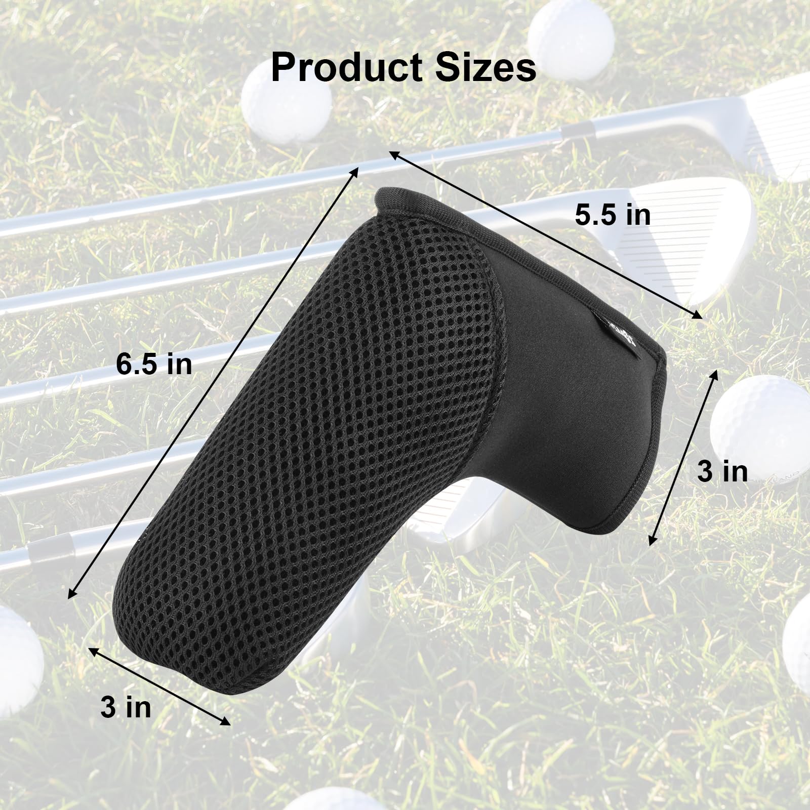 Comsos Golf Putter Cover Mesh Blade Putter Headcover Golf Club Protector Sleeve Compatible with Odyssey Blade Putter and Fit for Taylormade Blade Putter, Black