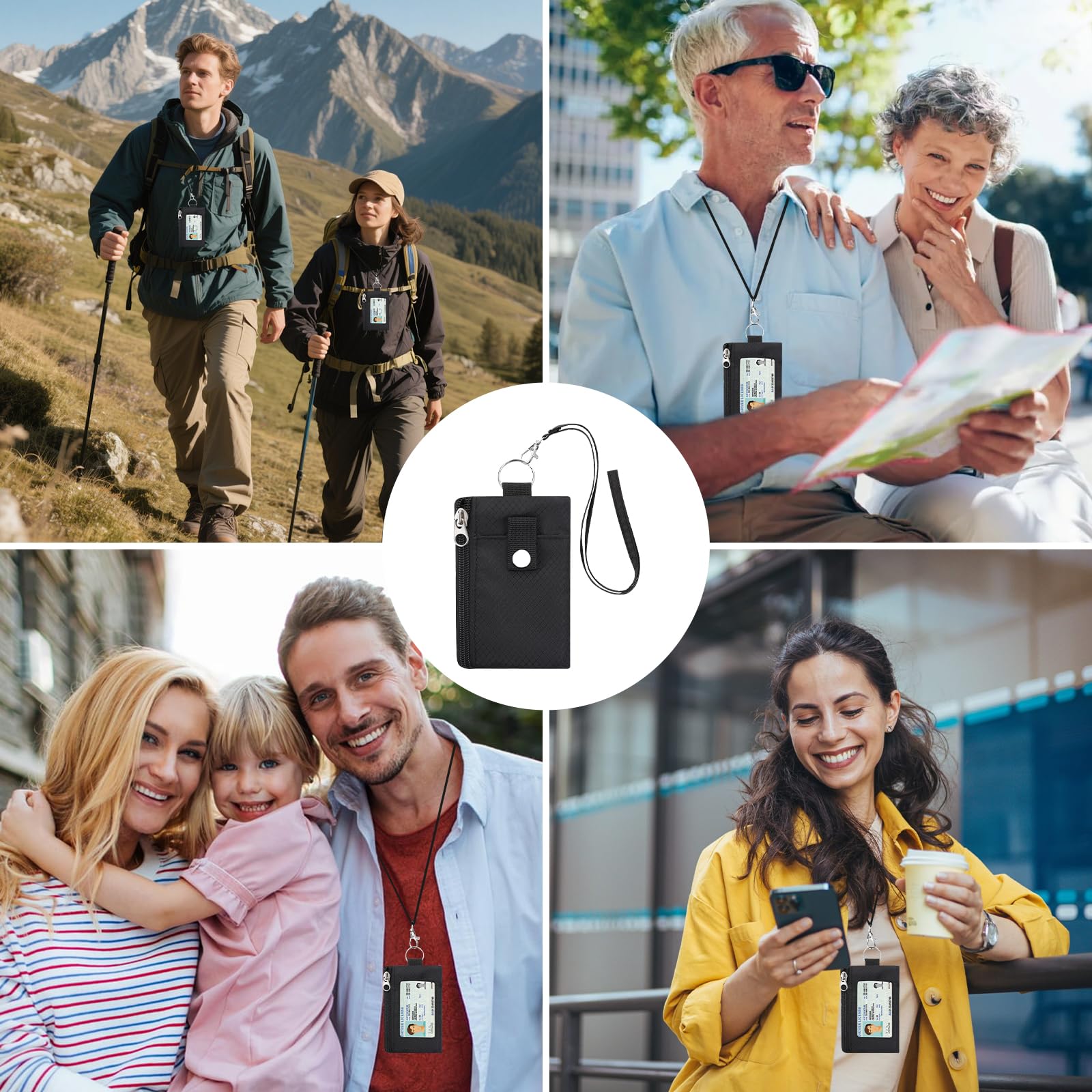 Brustbeutel mit RFID-Schutz, Anti-Diebstahl Unisex Organizer Reisegeldbeutel, Wasserdicht Umhängetasche Klein, Brusttasche Mini für Herren Damen, Tasche für Reisepass Kreditkarten Münzen Geld