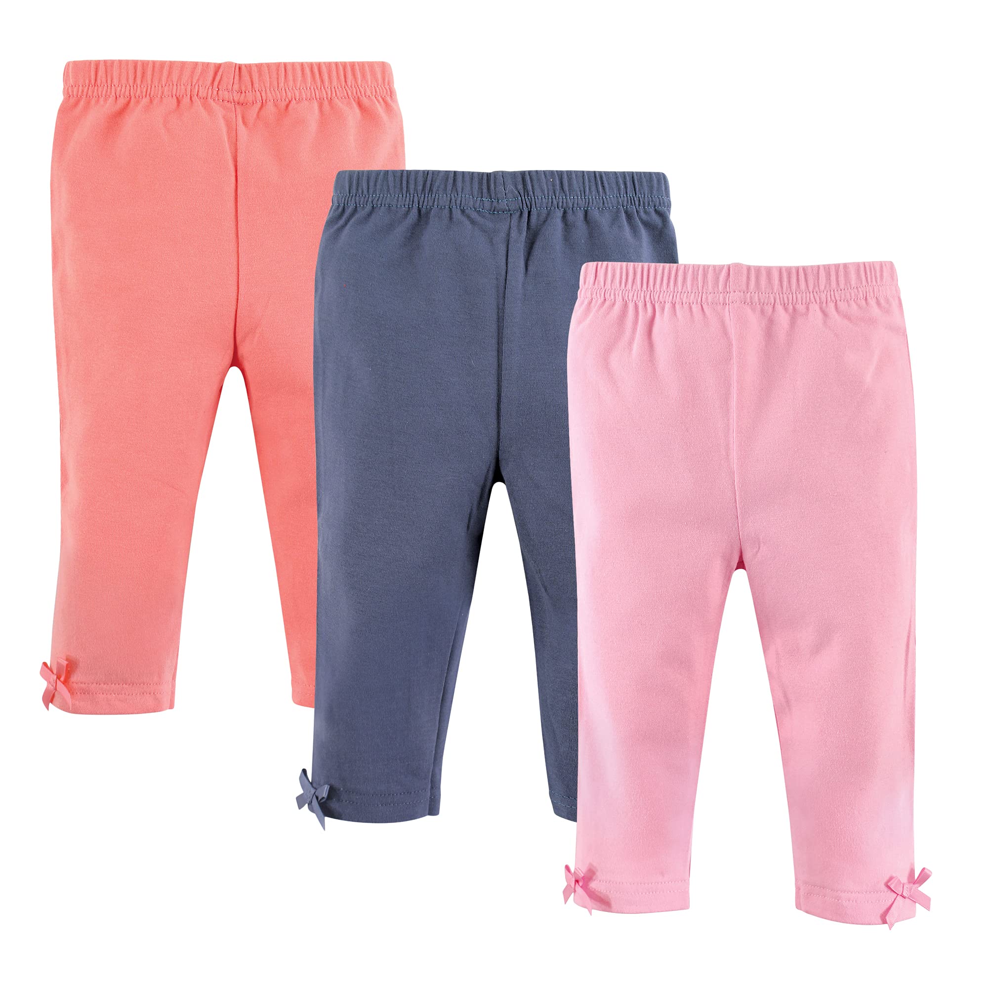 Hudson Baby 51200_Lt.Różowe legginsy 3T, jasnoróżowe niebieskie, 3 lata (opakowanie 3 szt.)