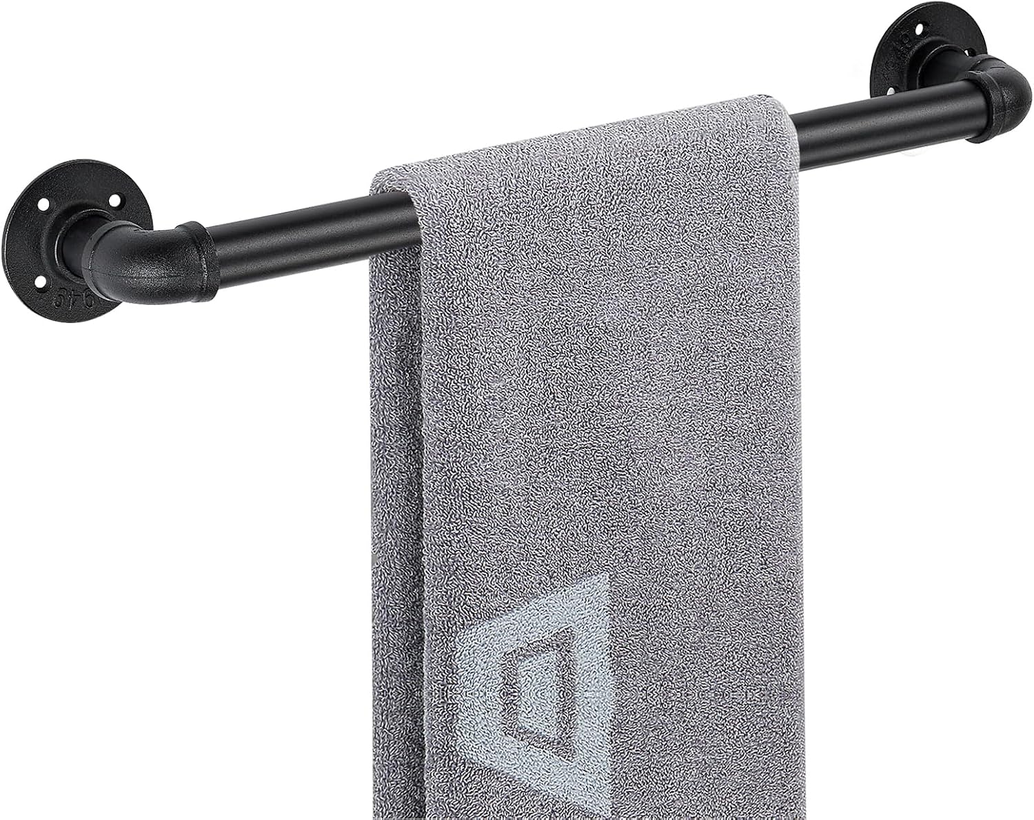 Industrial Pipe Towel Rack 20 Inch Black Towel Bar Heavy