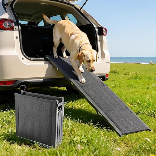 Miniatura 10 de VEVOR Rampa para Perros, Rampa Plegable para Mascotas para Cama, Rampa Ajustable para Perros Pequeños, Grandes, Viejos y Gatos, Rampa de Madera para