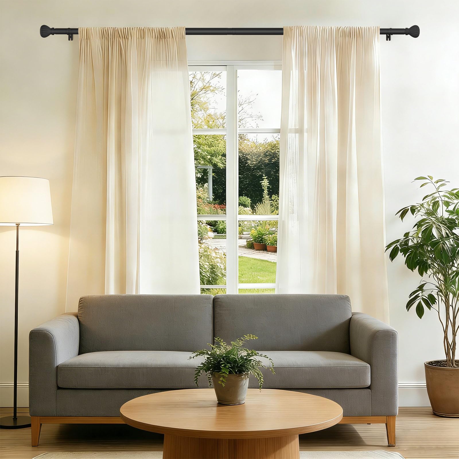 Metal Curtain Rods - 46-96 Inch, Heavy Duty -2
