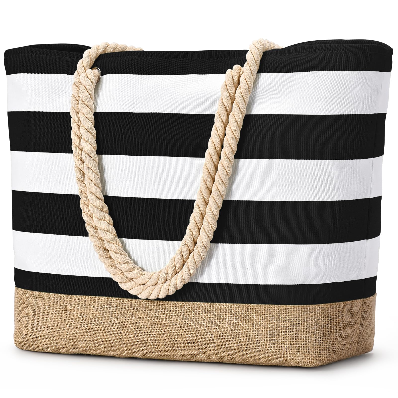 Becokan Beach Bags for Women Large Canvas Beach Tote Bag
