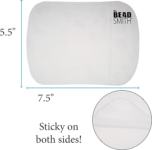 Miniatura 4 de The Beadsmith Alfombrilla adhesiva de cuentas 7.5 x 5.5 pulgadas, tamaño mediano, color transparente, almohadilla antideslizante, tecnología de