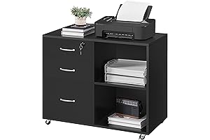Yaheetech Black Corner File Cabinet with Lock for Letter: Optimize Your Office Space