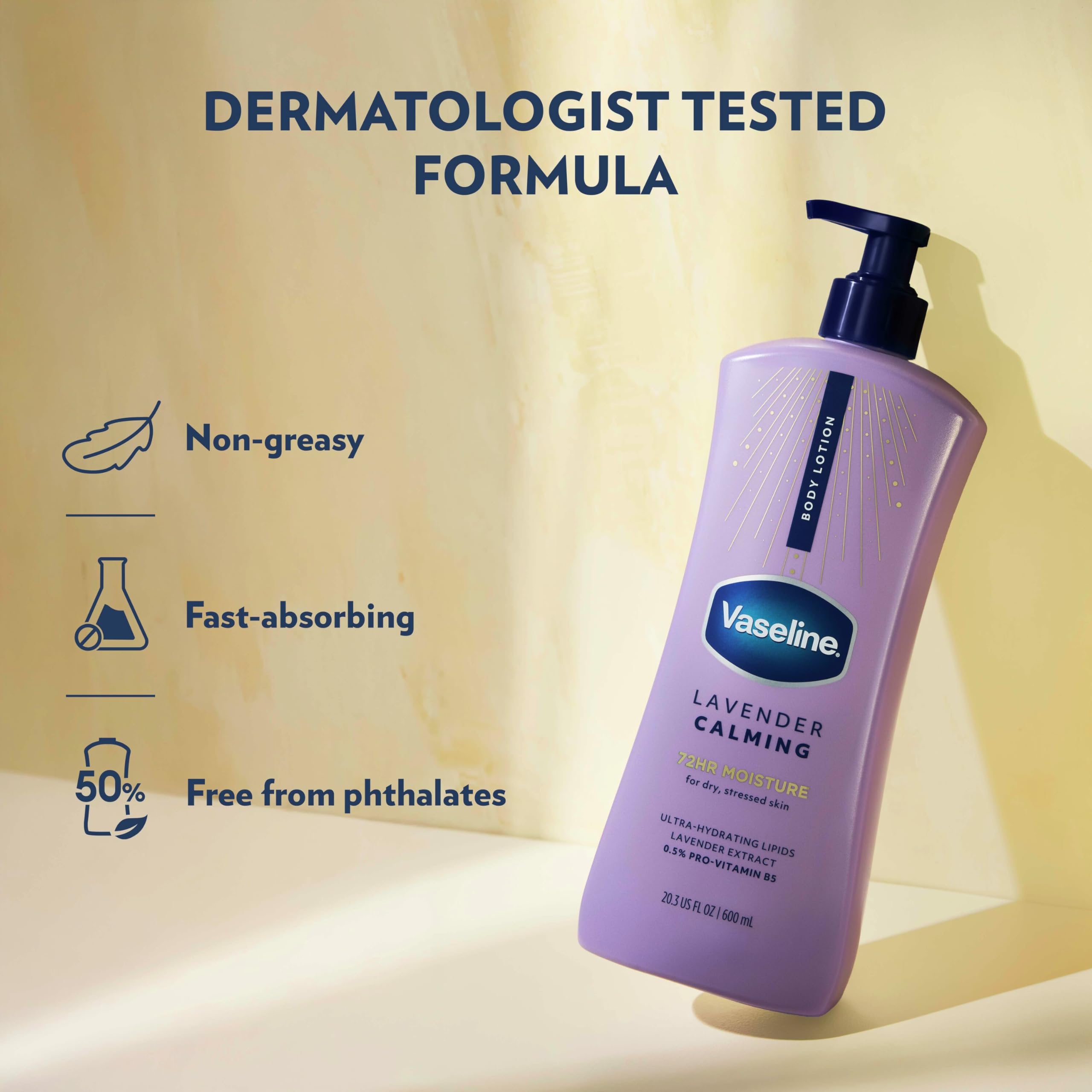 Vaseline Intensywna pielęgnacja spokojny leczniczy balsam do ciała do suchej skóry balsam wykonany z ultra nawilżających lipidów i ekstraktu z lawendy do leczenia i przywracania suchej skóry 575 g