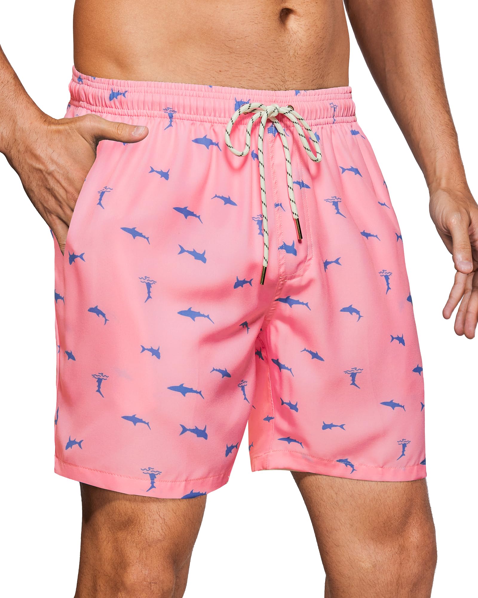 gleeease 7inch Mens Swim Trunks: with Mesh Liner Pockets Drawstring Quick Dry Stretch Lined Funny Beach Swimming Pool Surf-picture-15