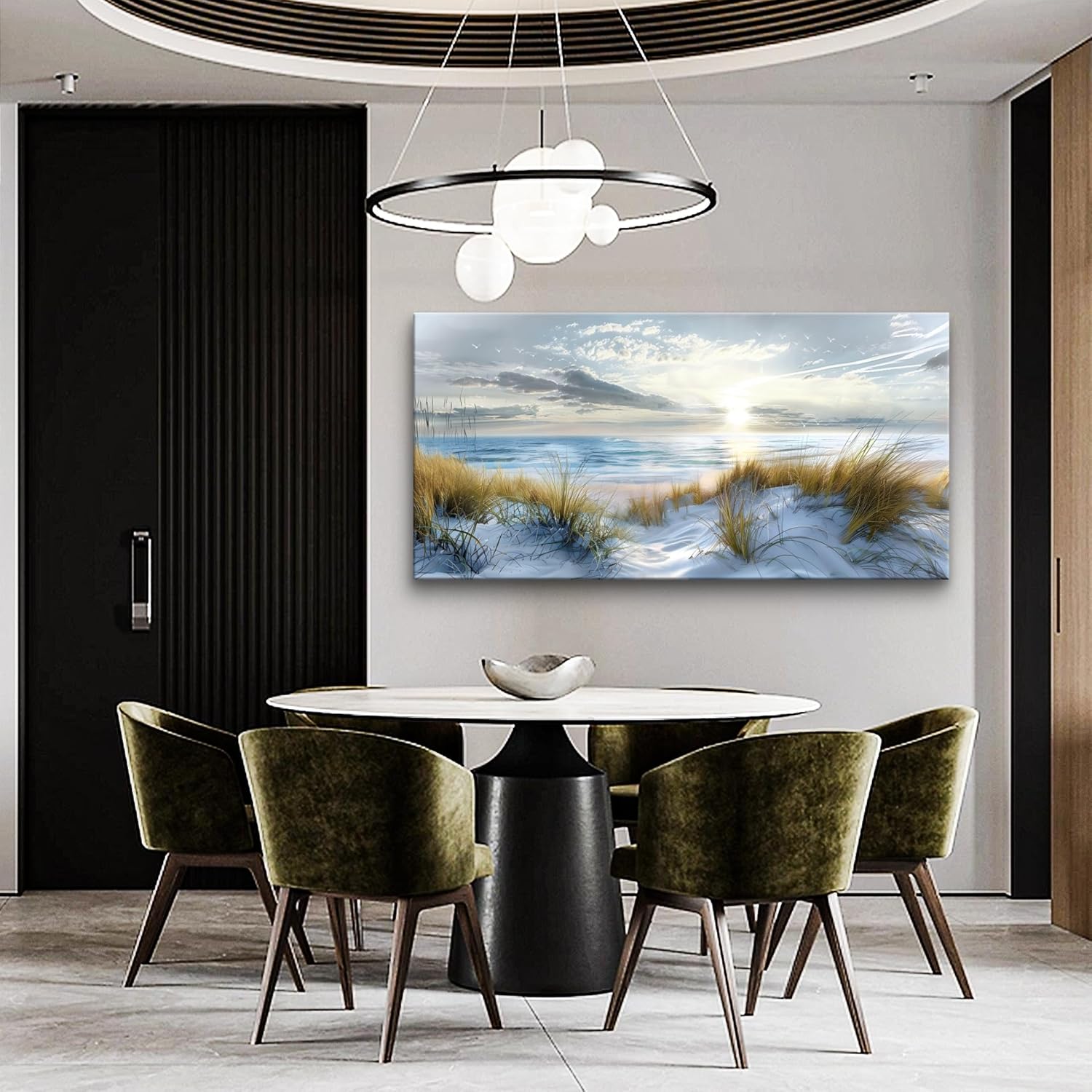 Lapremoly Wall Decor For Bedroom Large Wall Art For Living Room Modern Office Wall Decorations Ocean Beach Wall Painting Blue Sea Landscape Picture Canvas Prints Artwork Hotel Canvas Art Wall Decor