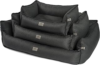 JAMAXX® Luxus Hundekörbchen orthopädisches Hundebett Memory Foam Hundekissen Grosse, große Hunde kuscheliges Sofa Matte Waschbar, Flauschige HundeCouch Korb Rand extra-hoch PDB2018 L 120x90 anthrazit