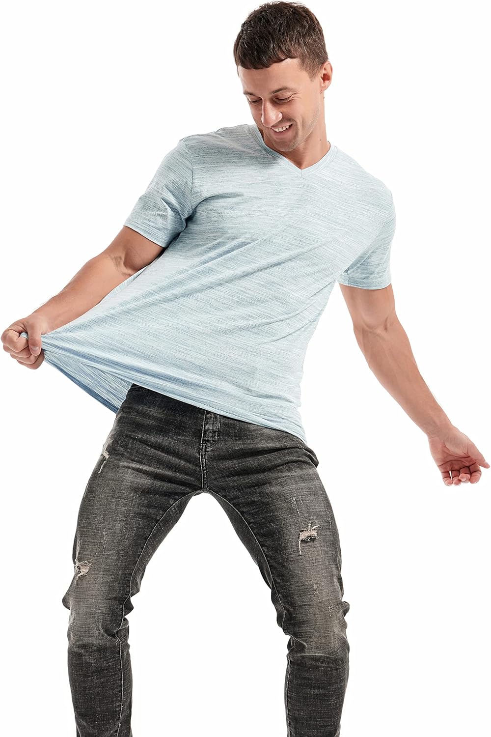 RONOMO Men's Fashion V-Neck T-Shirt Casual - Image 3
