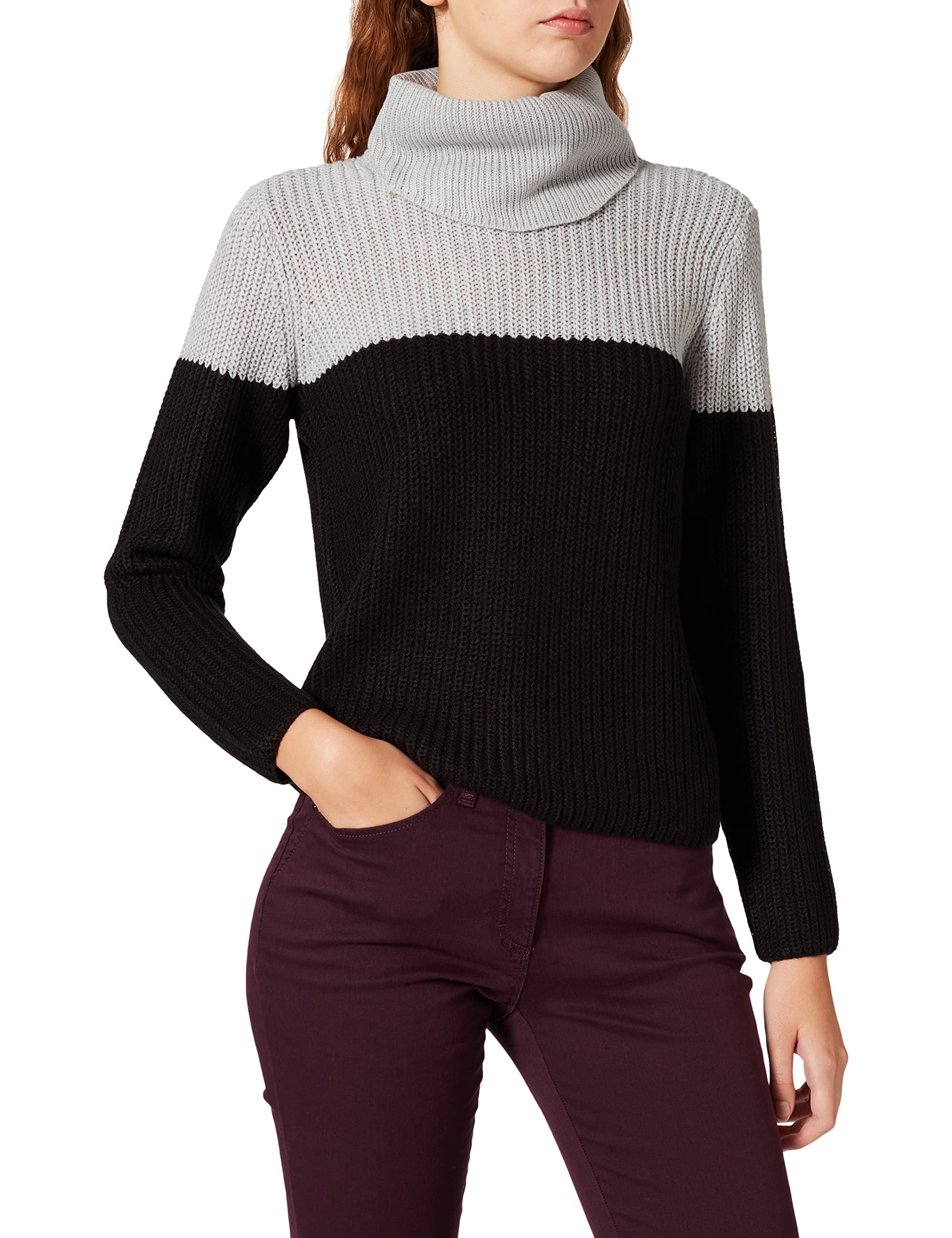 ONLY Women's Onlmantanna L/S Rollneck Pullover Ex Knt Sweater, Light Grey Melange, M