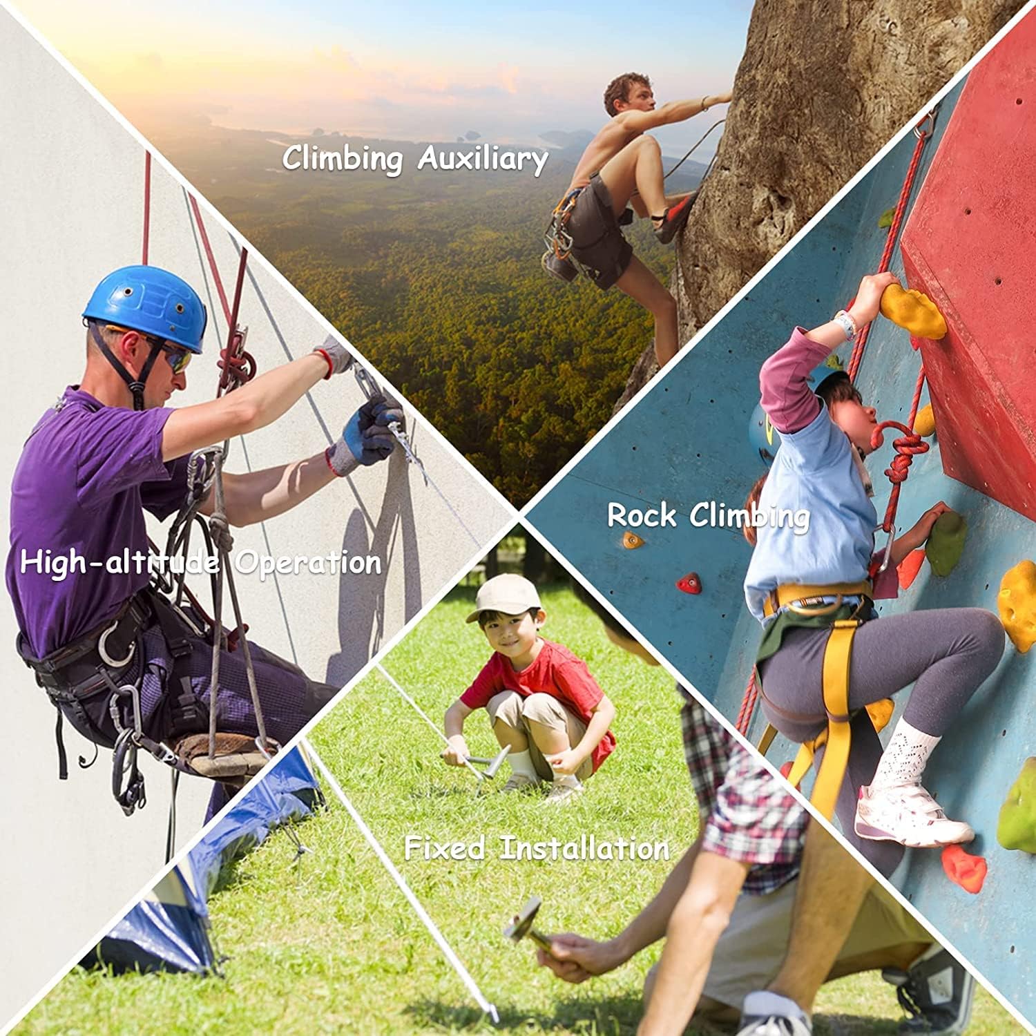 Alicacho 12mm Climbing Rope 10M(32ft) 20M(64ft) 30M(96ft) 40M(131ft) 50M (164ft) Outdoor Static Rock Climbing Rope, Escape Rope Ice Climbing Equipment Fire Rescue Rope : Sports & Outdoors