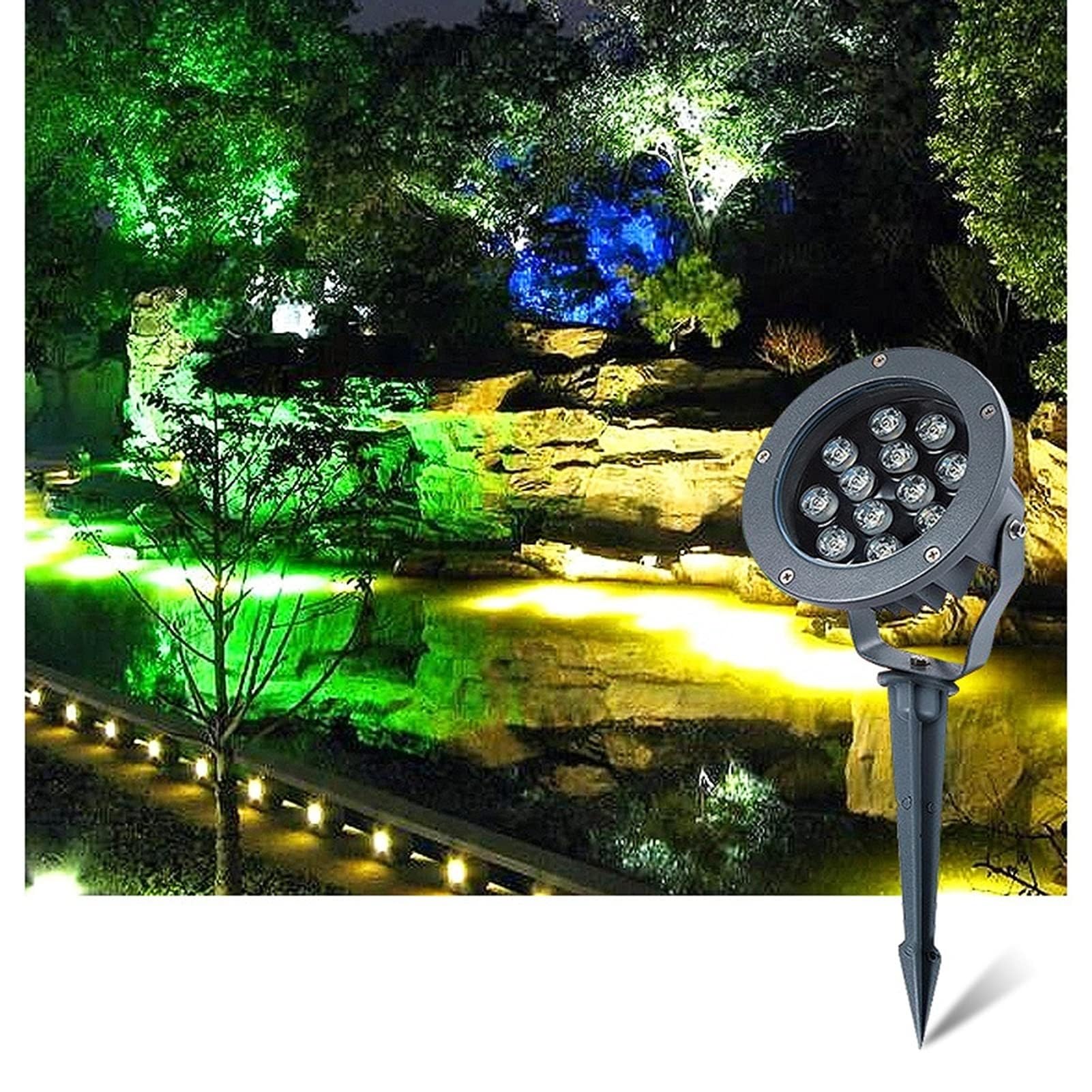 THEGA Proyector De Luz RGB - Foco LED para Exteriores, LED Iluminación Patios AC85-265V, IP65 Resistente Al Agua Iluminación Exterior, Luz para Bandera De Patio De Hotel(9W(AC85-265V))