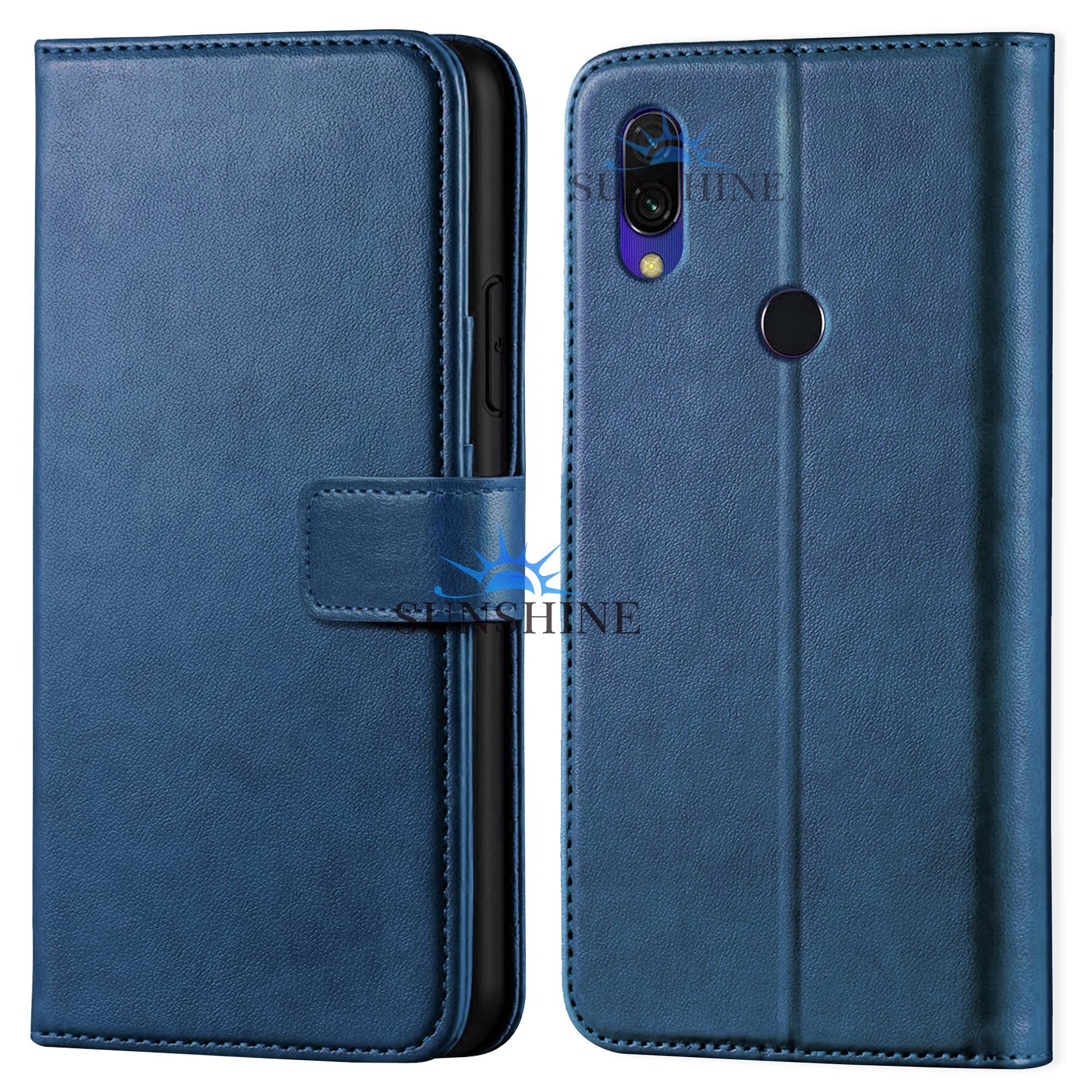 Leather Vintage Shock Proof Flip Case Back Cover for MI y3 Sport (Flexible | Leather Finish | Card Pockets Wallet & Stand |Blue)-image-32