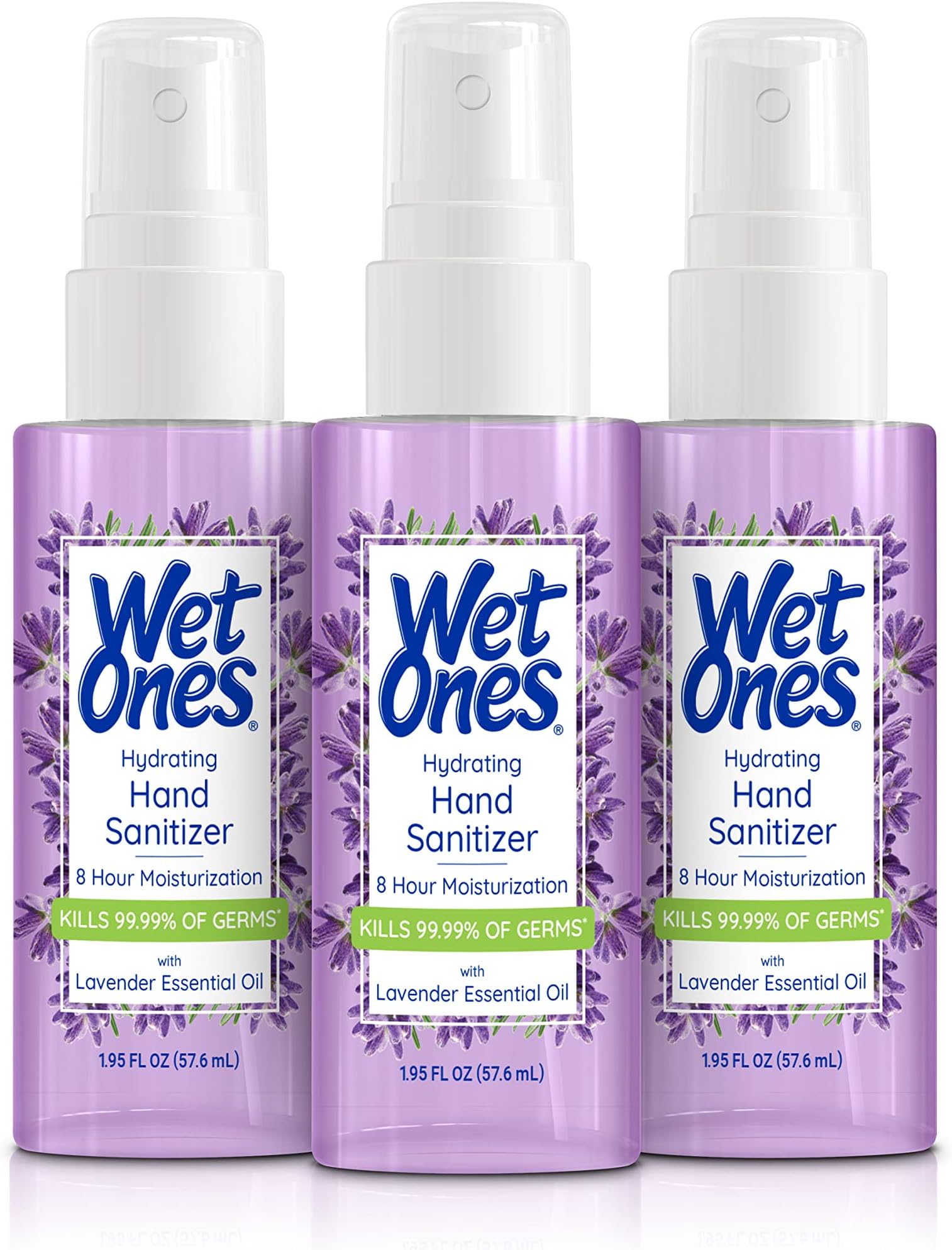 Wet Ones Hydrating Hand Sanitizer Spray Mist | Lavender-Scented Spray Hand Sanitizer Travel Size, 1.95oz (3 Pack)