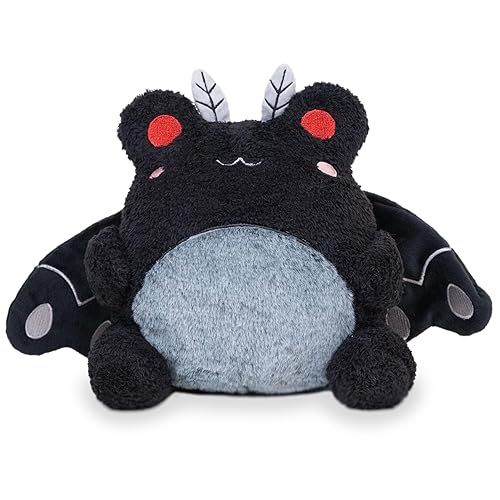 Cuddle Barn PlushGoals - Mothman Wawa The Froggie Soft Black Stuffed Animal Kawaii Frog Plush Toy, 9 inches - 9" Mothman Wawa