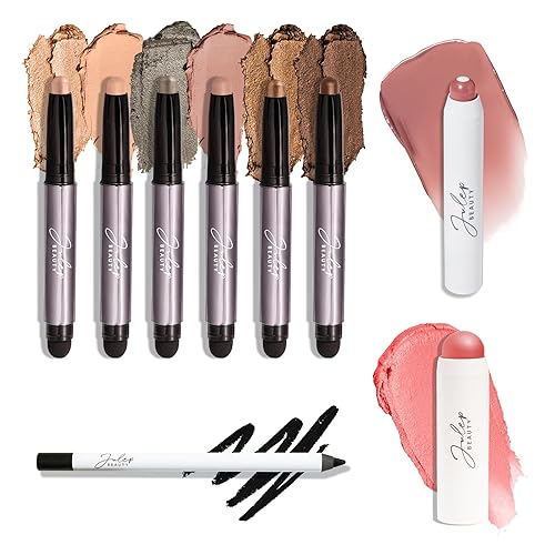 Miniatura 1 de Julep Beauty - Juego de 6 sombras de ojos 101, Bold Basics + Skip The Brush, guayaba dorada + It's Balm, malva vintage + delineador de ojos de gel