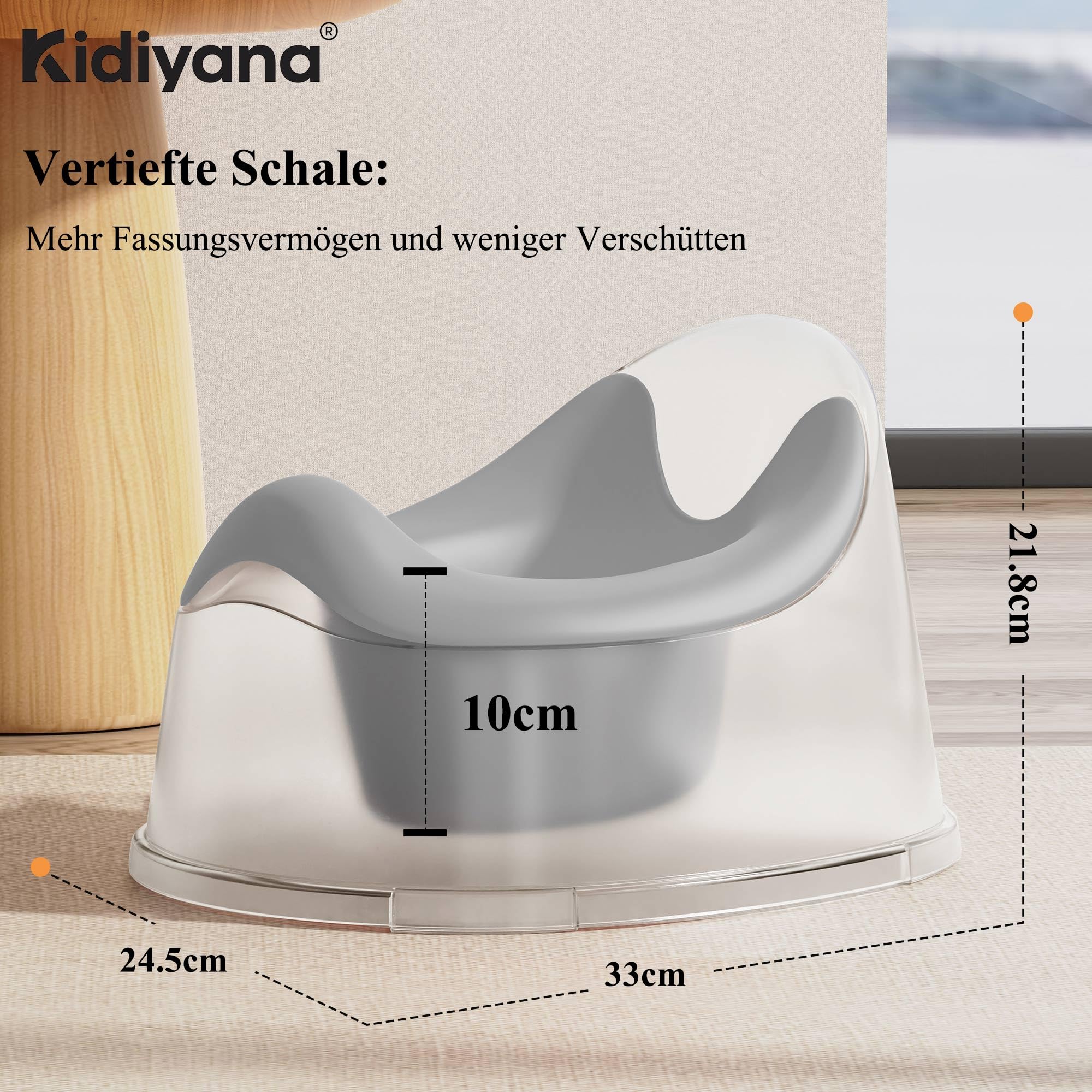 Kinder Töpfchen mit Deckel, Abhaltetöpfchen Baby, Kindertopf mit Spritzschutz, Kindertoilette unterwegs – TÜV geprüft, BPA-frei, Schadstofffrei, Rutschfest