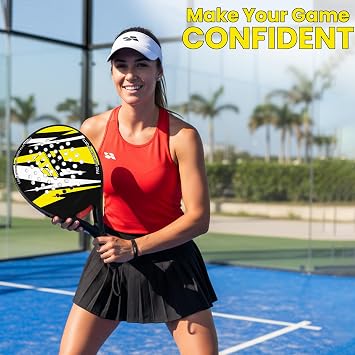 Padel Racket in 100% Carbon Fiber, Pro Paddle Rackets for Adults, Light & Durable Ultra Soft EVA Foam Paddle Tennis Racket Perfect for Beginners & Players of All Ages