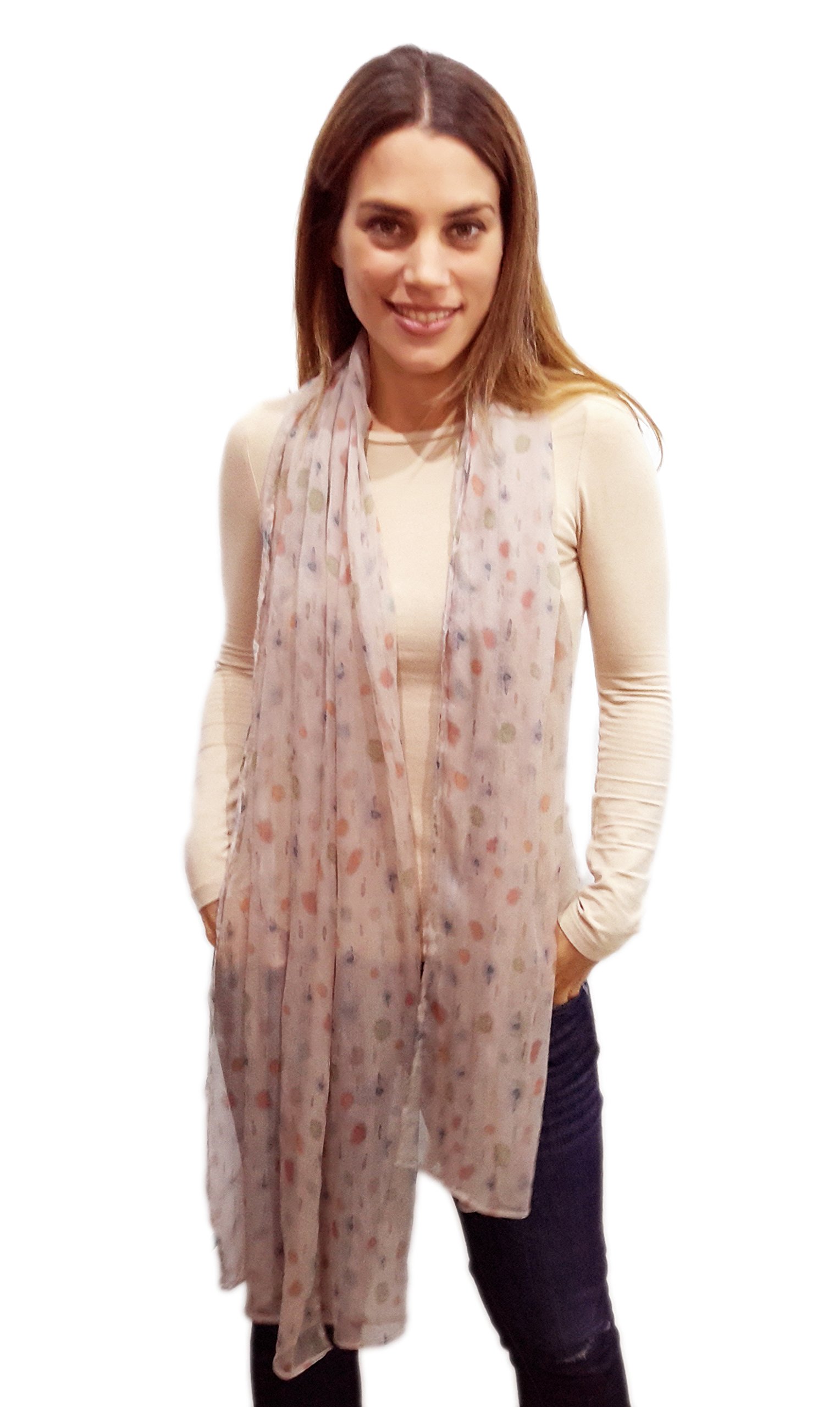 Fular de Seda Estampado Pañuelo de Cuello Chal de Seda Suave y Ligero, 100% Seda Natural, Hecho en España