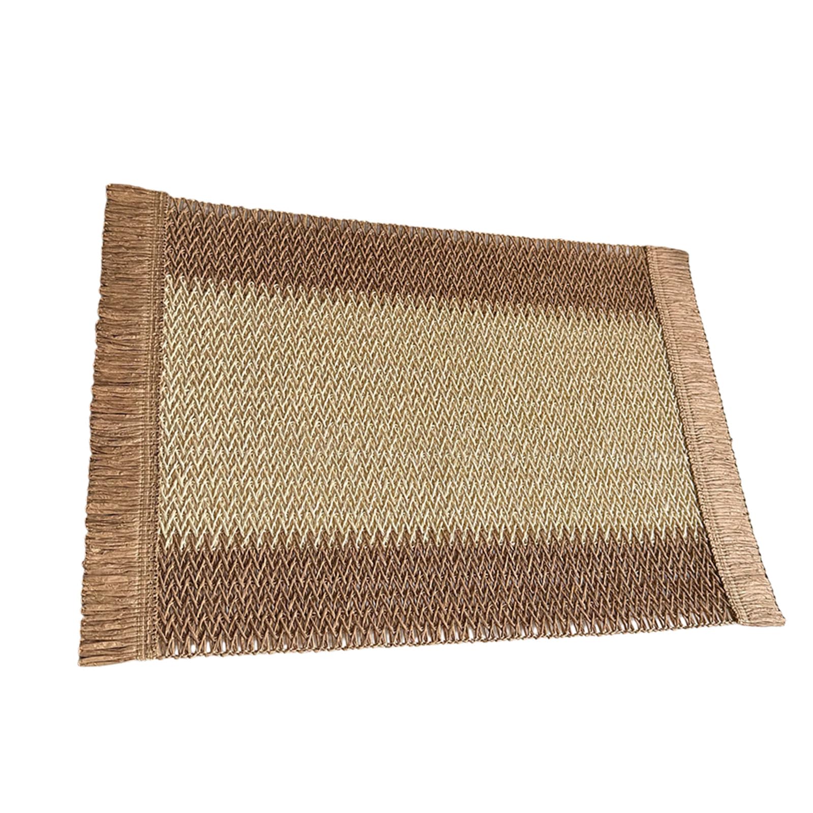 Tsophreniq Portable Portable Paper Rope Woven Decorative Placemat with Striped Pattern for Outdoor Picnics and Indoor Use