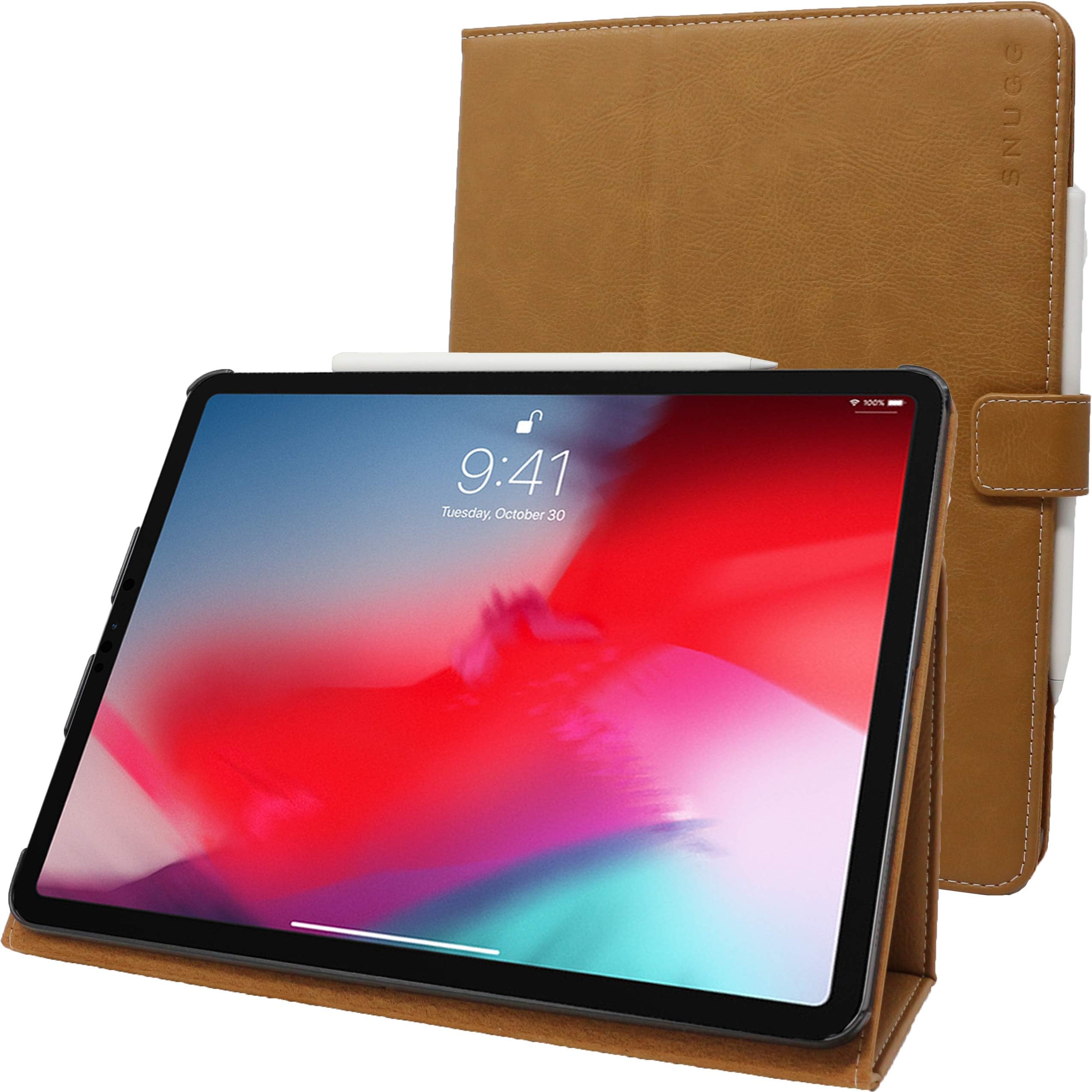 Snugg iPad Pro 11 inch Case Leather 1st Gen/Apple iPad Air 5th Generation Case Leather/iPad Air 4th Generation Case Leather Cover with Stand, Magnet Closure, Protected Corners and Auto Sleep/Wake
