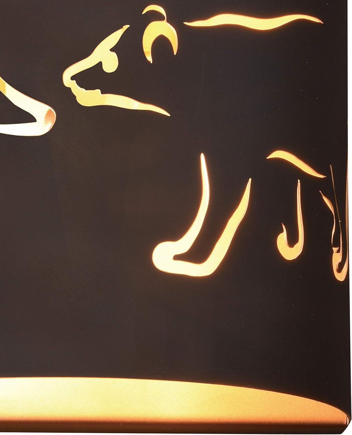 VAXCEL Katmai 2 Light Bronze Gold Rustic Bear Tree Flush Wall Sconce