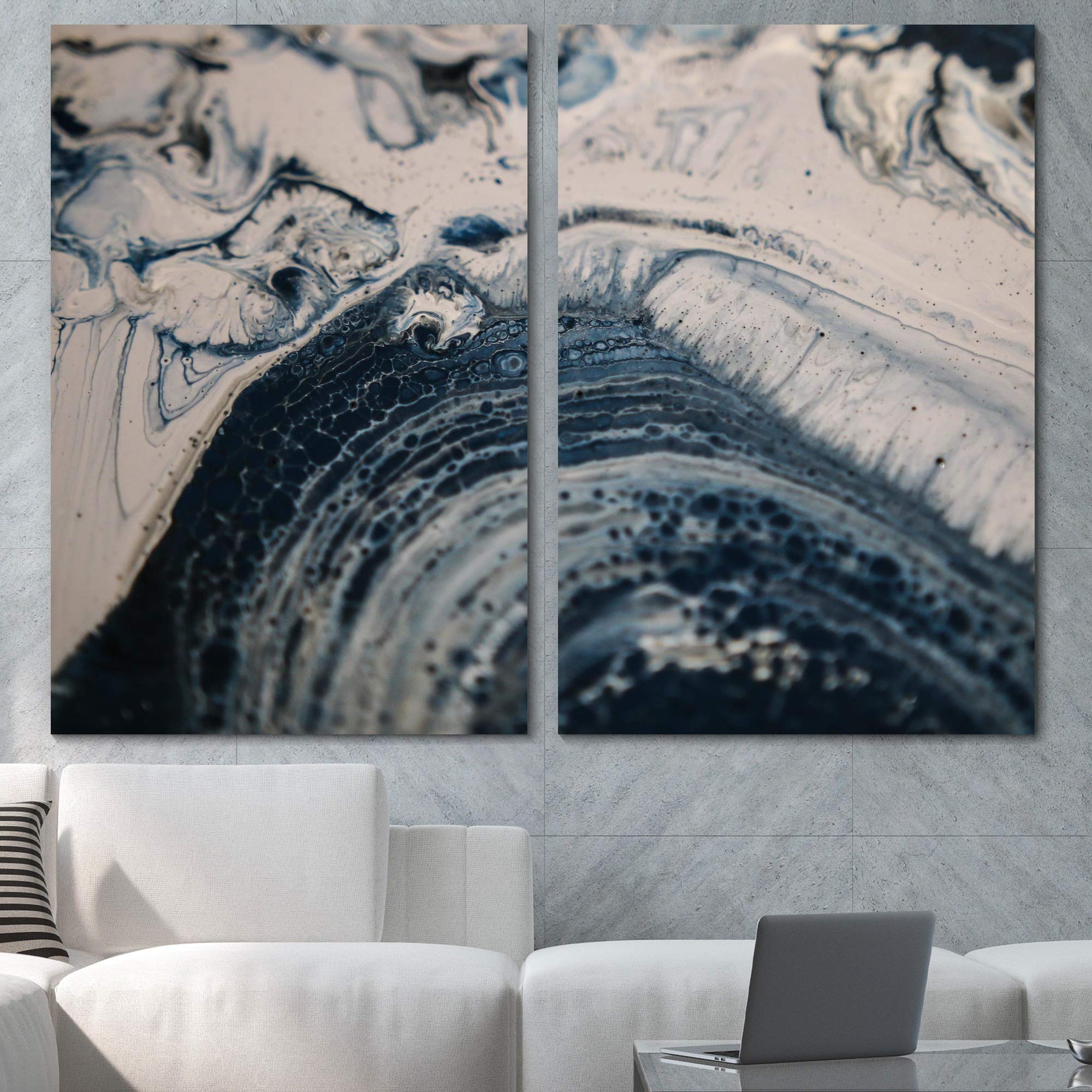 SIGNLEADERAbstract Fluids Wall Art Abstract Canvas Prints for Living Room Bedroom Contemporary Digital Art - 16"x24" x 2 Panels