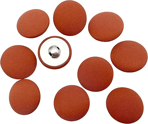 Vista 85 de PEPPERLONELY 10 piezas de tela de 0.394 in cubierta con botones redondos de vástago de metal, azul marino