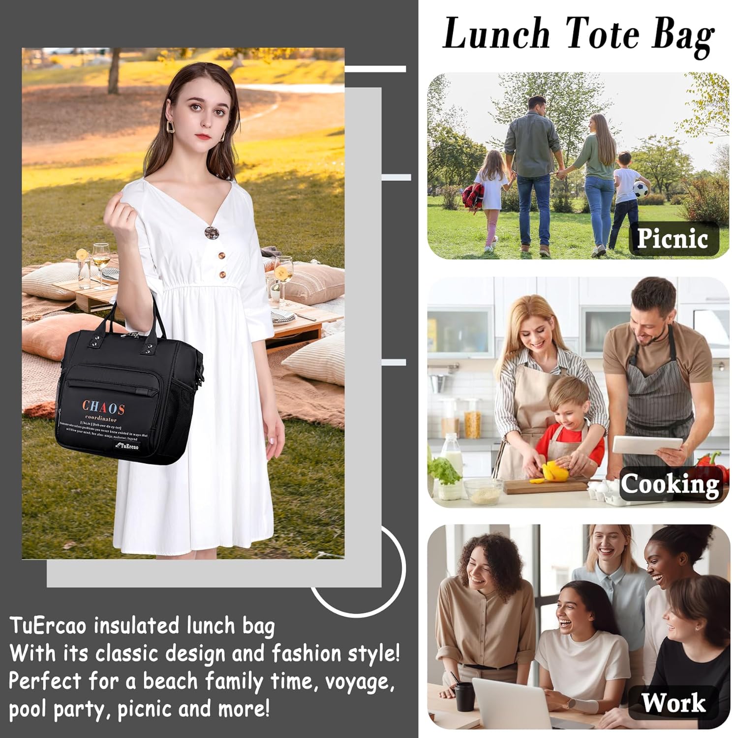 TuErCao Lunch Bag Chaos Coordinator Gifts, Employee AppreciationGifts Bulk of 6, ChristmasGifts for Coworkers, Assistant Principal AppreciationGifts, Administrative Professional Day Gifts for Office