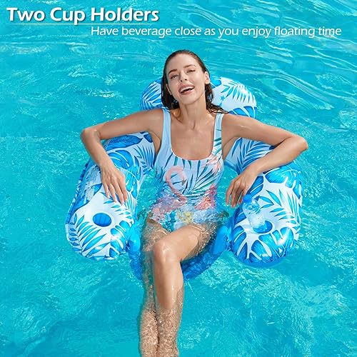 Miniatura 8 de Jasonwell Fútbol acuático para piscina y playa, impermeable, agarre fuerte, silla inflable para piscina, 2 unidades