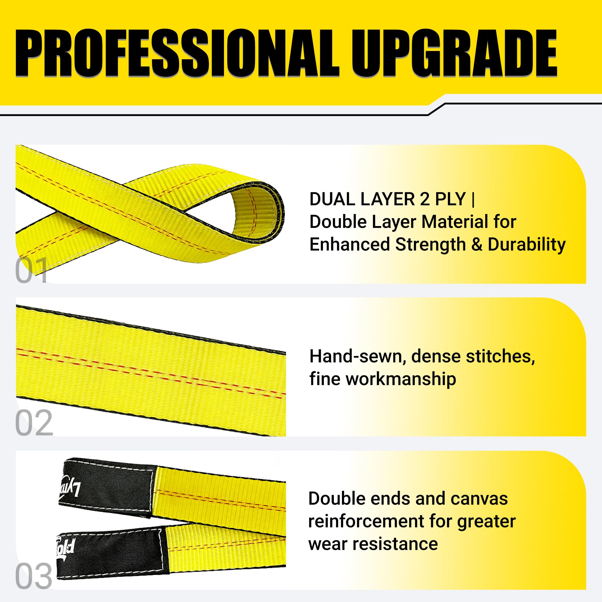 Heavy Duty Lift Sling Straps - 13,000 LBS Capacity -2 Heavy Duty Lift Sling Straps - 13,000 LBS Capacity -2