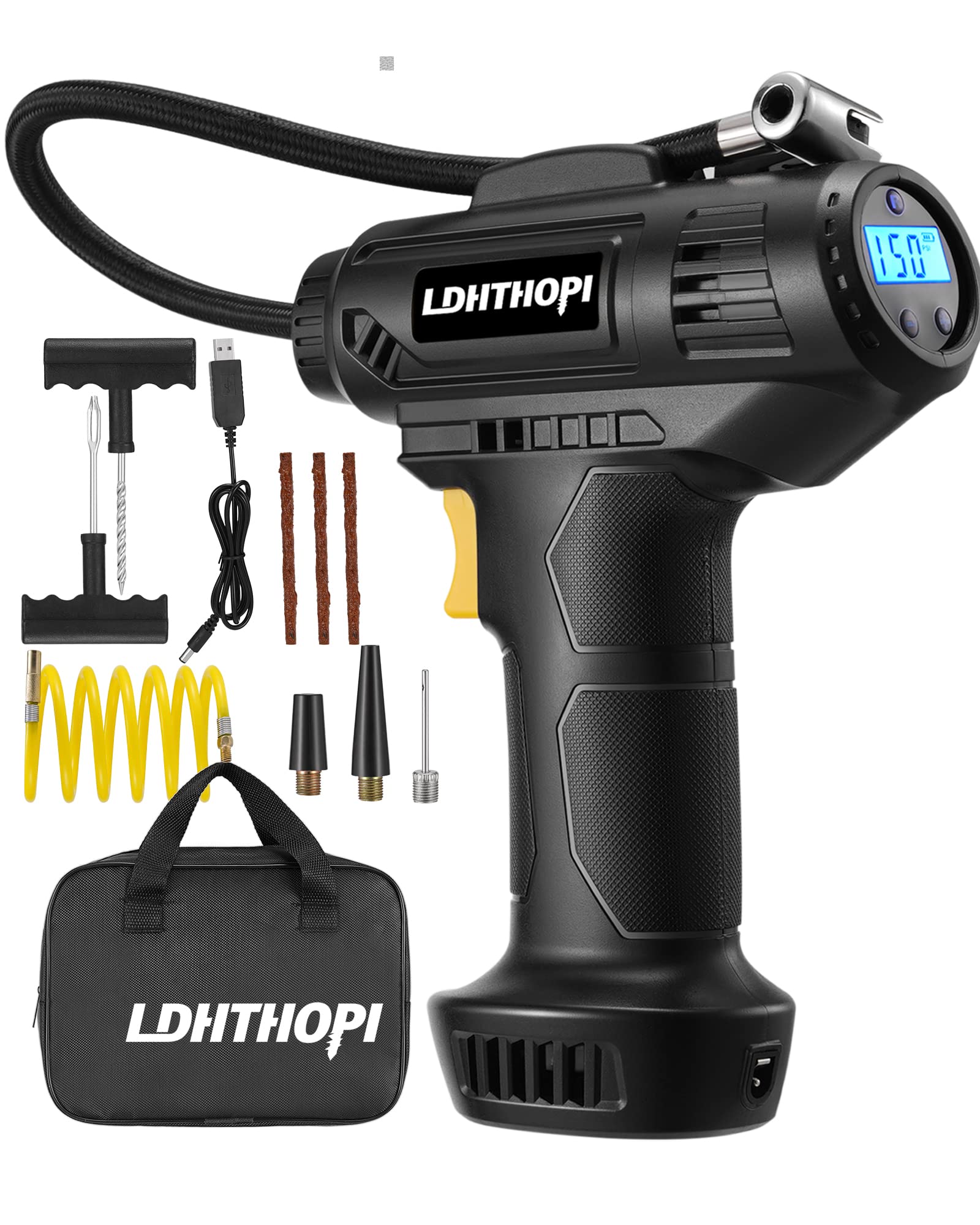 Buy LDHTHOPI Cordless Tire Inflator, 150 PSI Cordless Car Tire Pump