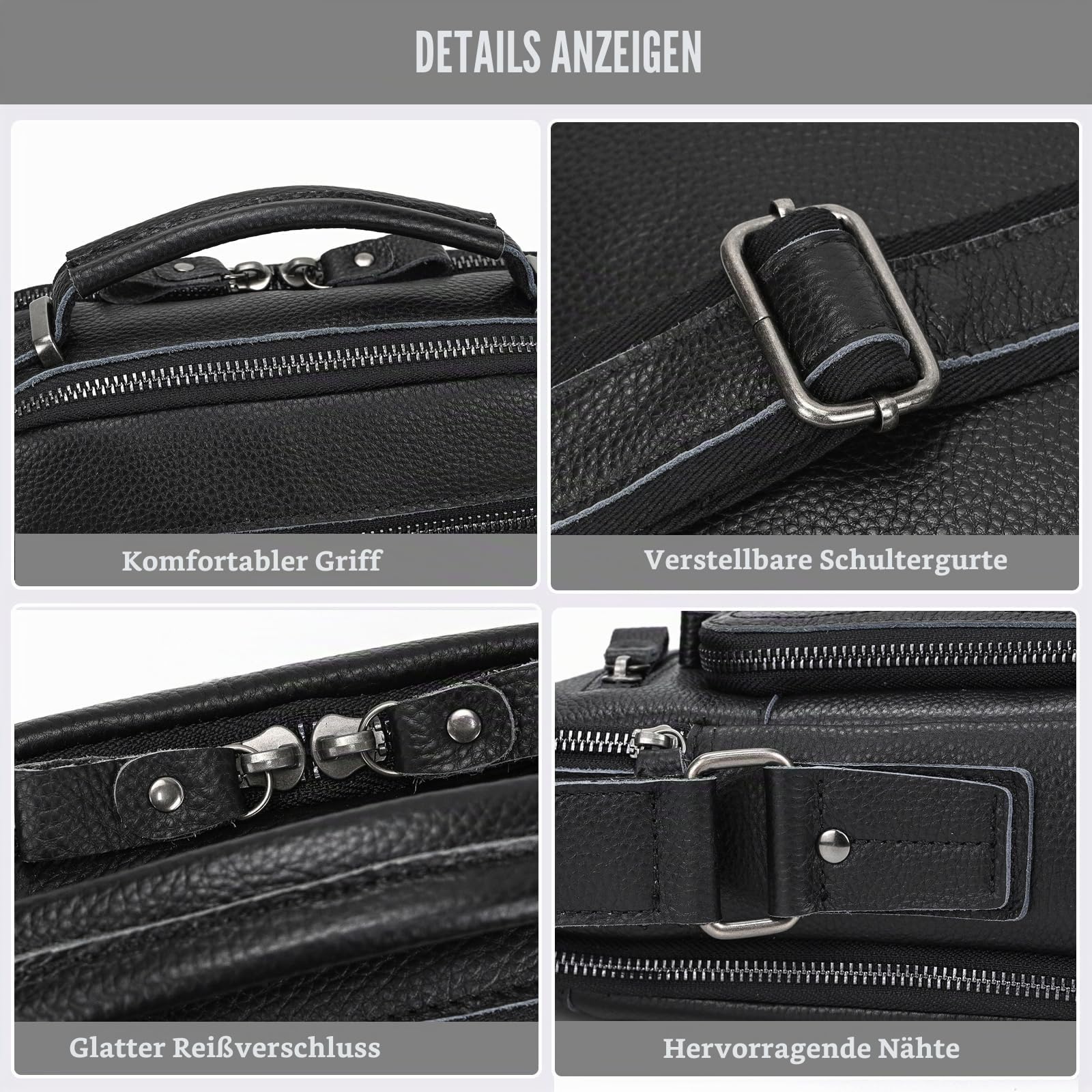 Herren Echtleder Umhängetasche Retro Messenger Casual Business Handtasche Umhängetaschen | Kleine Vintage Schultertasche
