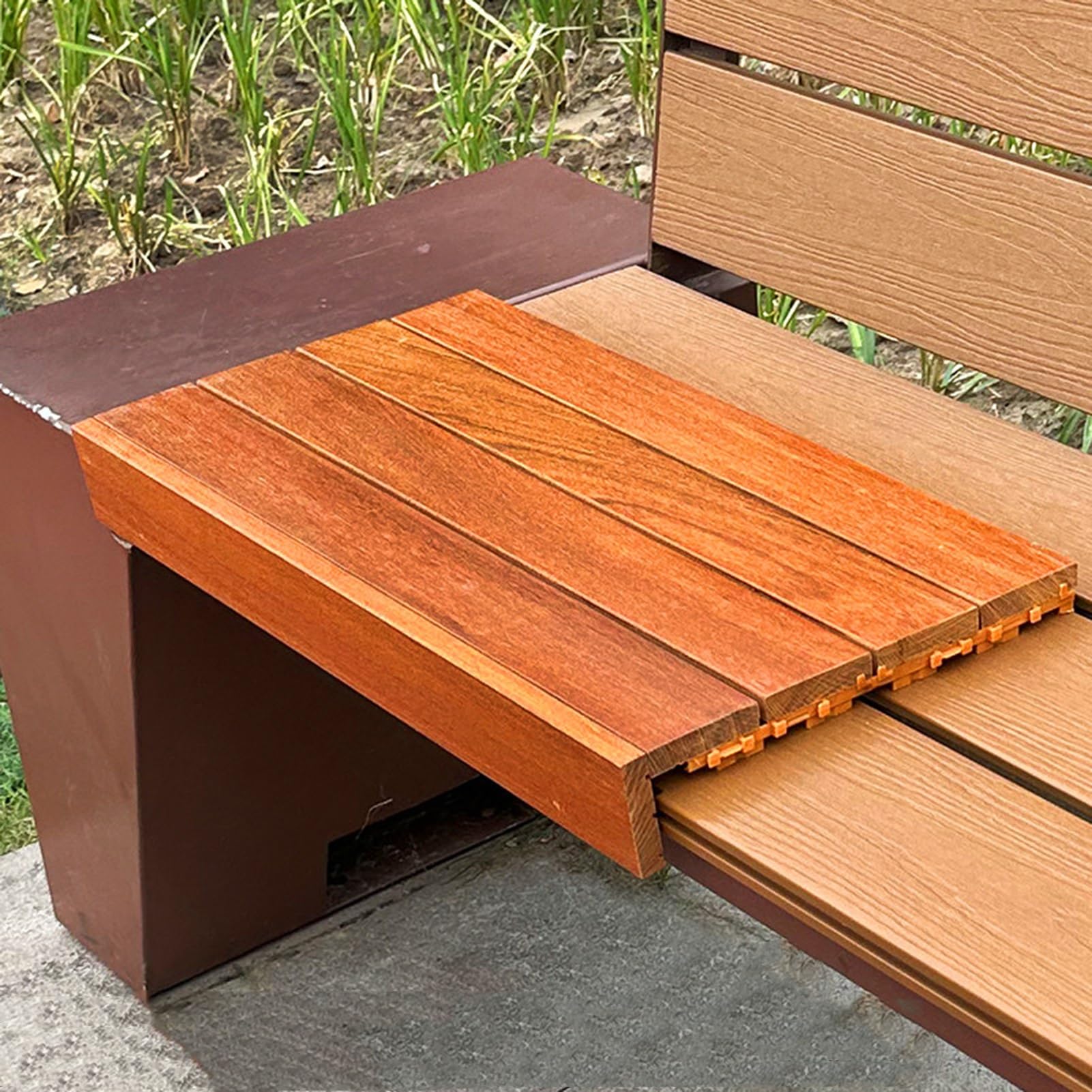 Tragbare Sitzkissen Outdoor Wasserfest aus Holz für Gartentreppe Klemmkissen mit Rutschfester Unterseite Sitzauflagen Sitzpolster Bank Bodenkissen für Terrasse Stadion(L 80 cm/31.5 in)