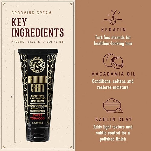 Miniatura 4 de 18.21 Man Made - Crema suavizante y texturizadora del cabello para hombres  Control de encrespamiento, peinado ligero con agarre suave y acabado