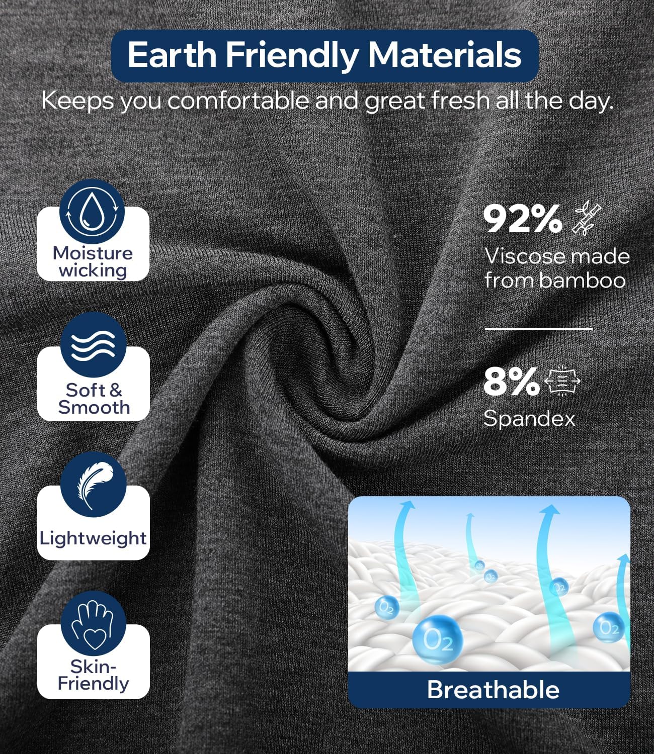 BAMBOO COOL Mens Pajama Set Summer Pjs Sleepwear Short Sleeve Shirts Soft Lightweight Sleep Sets Loungewear with Pockets - Image 3