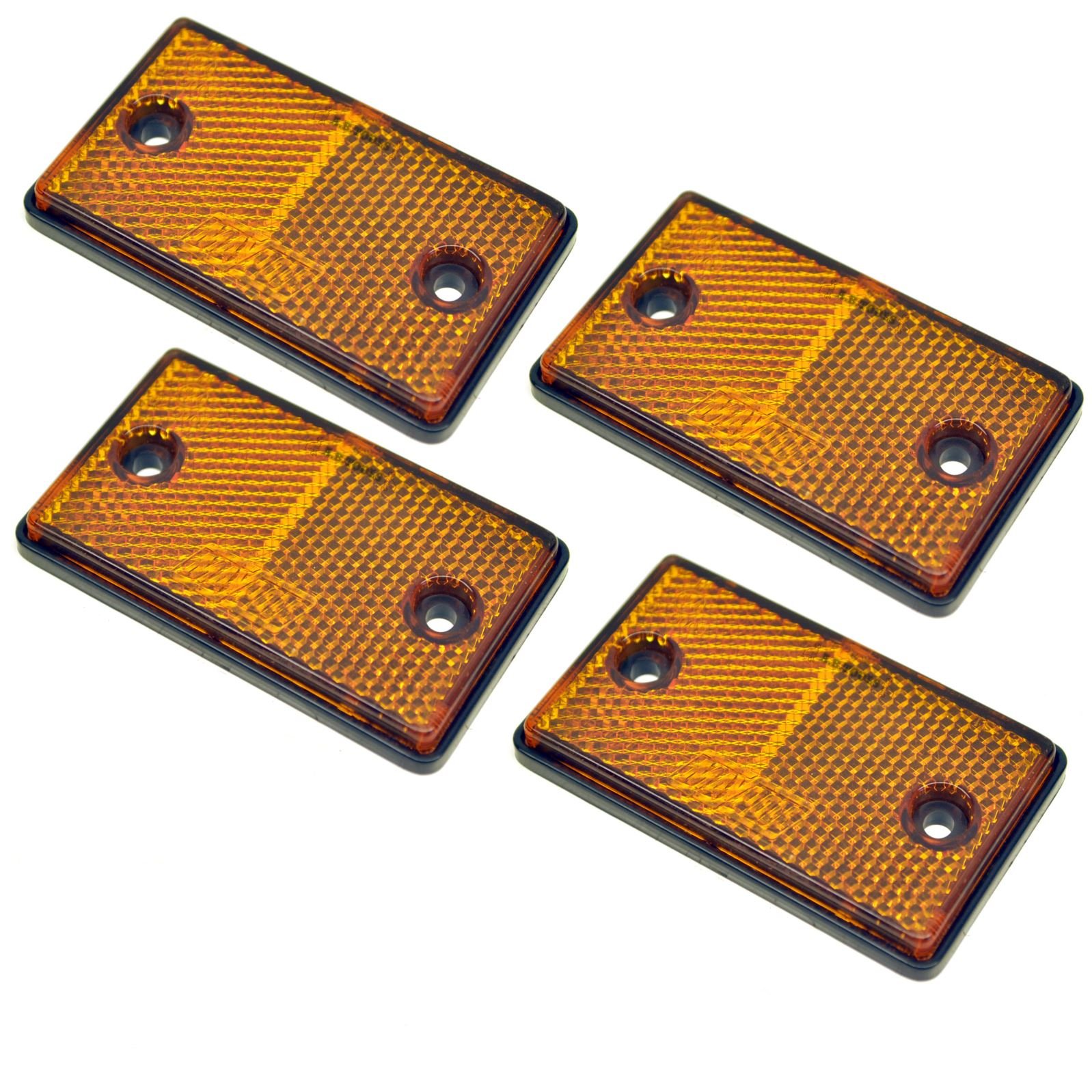 Ab Tools Orange Amber Rectangular Side Reflector Pack Of 4 Trailer Fence Gate Post Tr068