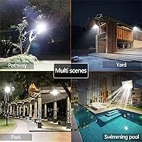 Vista 4 de UT - Luces solares para exteriores, 56 luces LED de seguridad solar con control remoto, sensor automático del atardecer al amanecer IP66