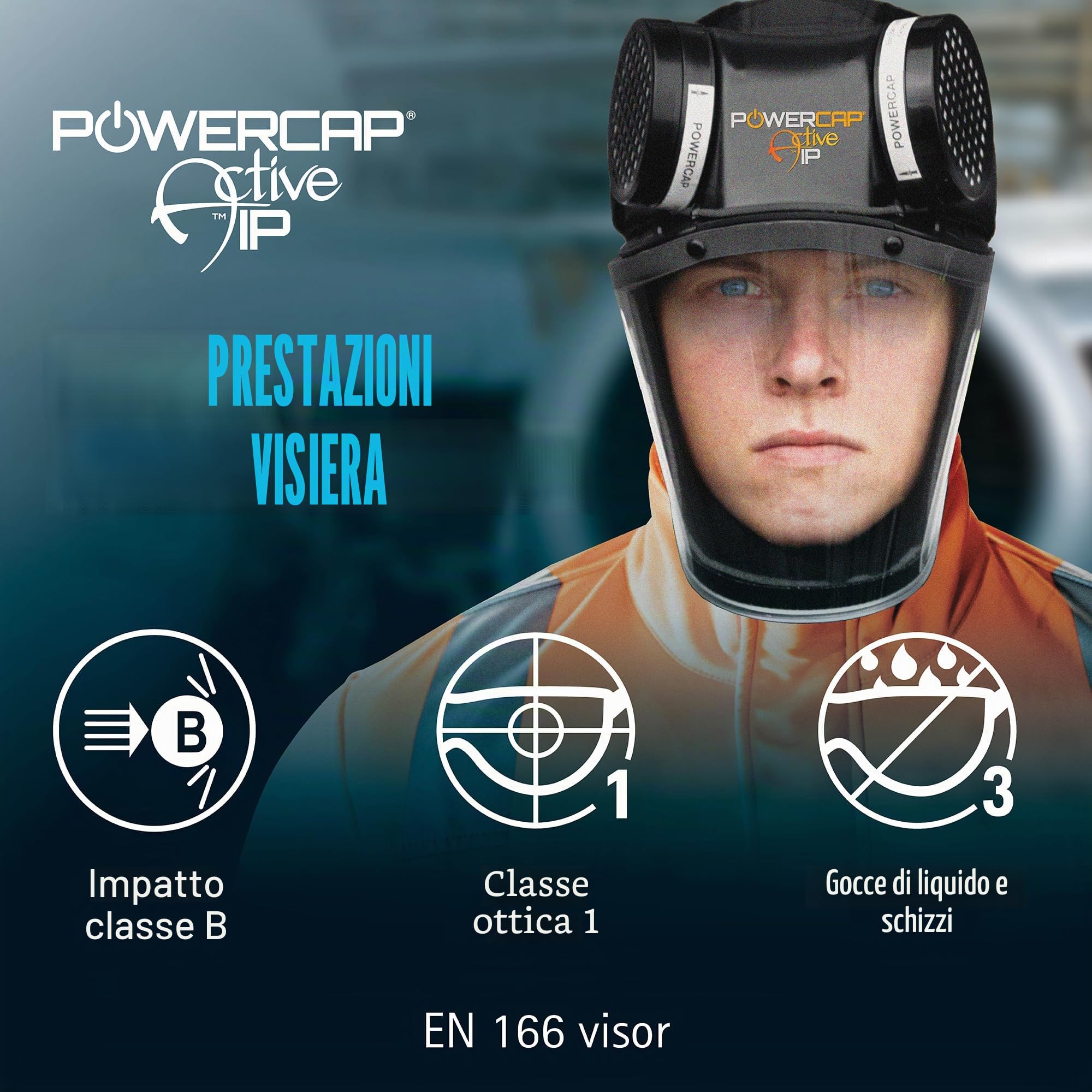 JSP PowerCap Active IP Respiratore Elettroventilato con Visiera Antiurto