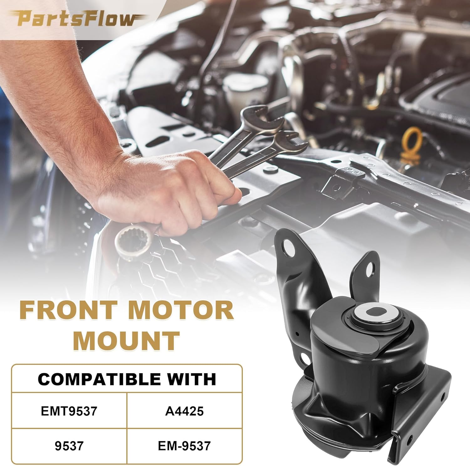 PartsFlow Set of 3 Engine Motor & Transmission Mount Compatible with 2010-2012 Mazda CX-9 3.7L AUTO, Replace OE#EM7004, A4419, A4425