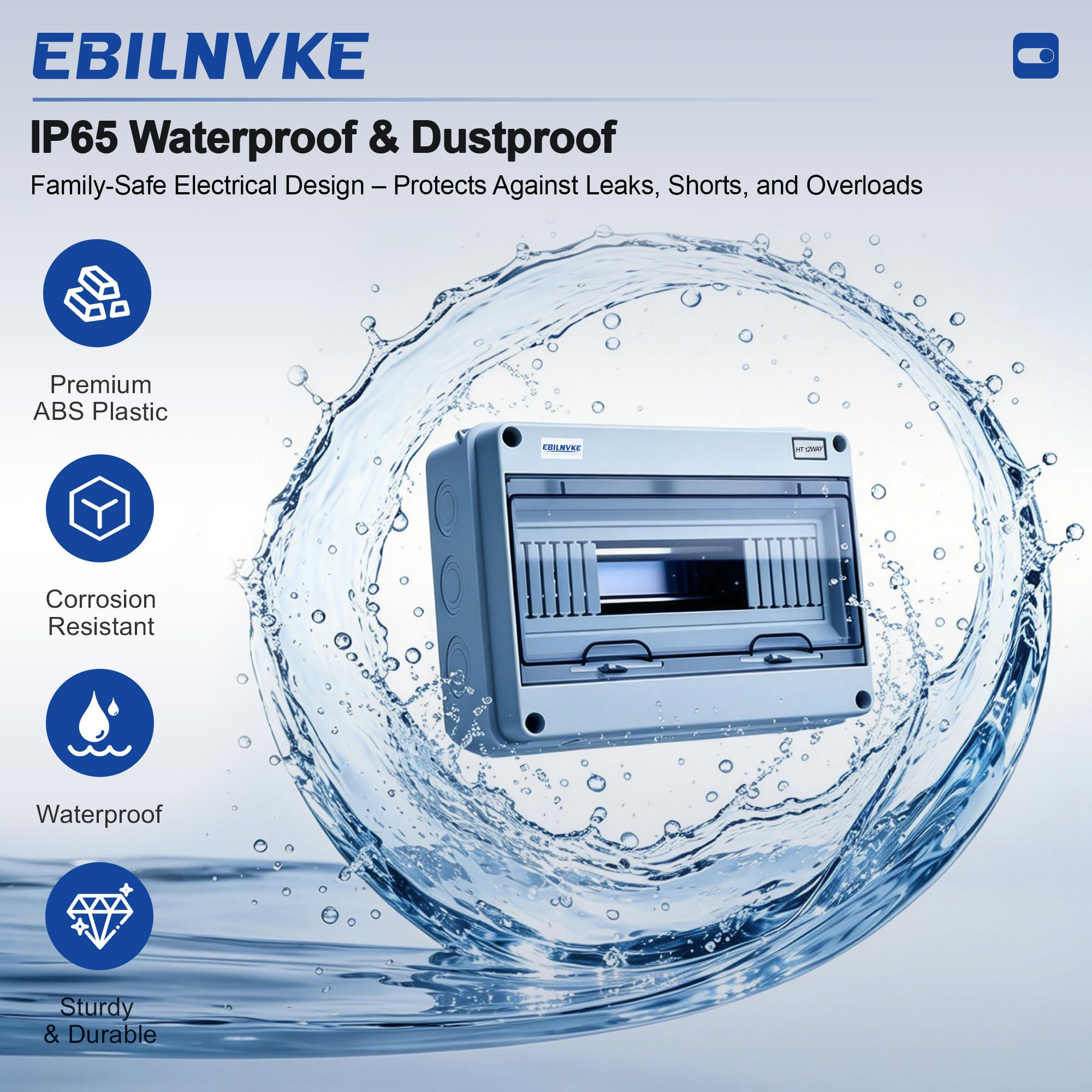 12 Way Circuit Breaker Box - Waterproof Protection -2