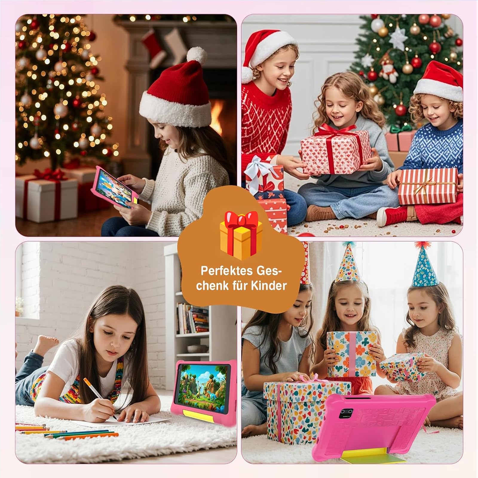 Tablet dla dzieci 17,8 cm (7 cali), tablet Android dla dzieci, 5 GB pamięci RAM, 32 GB pamięci ROM, kontrola rodzicielska, IPS, HD, Bluetooth, WLAN, Quad Core, podwójny aparat, tablety dla