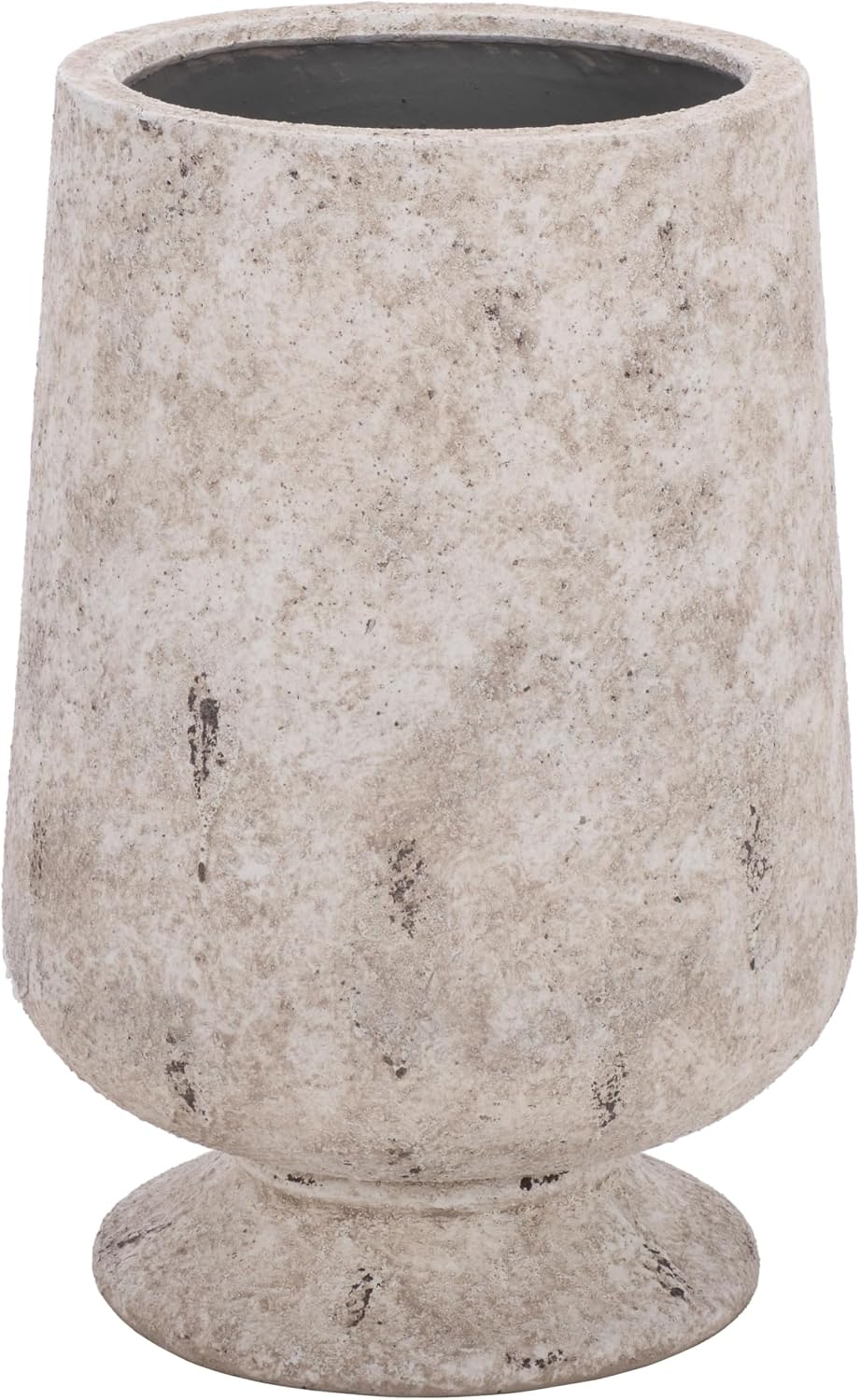 SAFAVIEH Outdoor - Stark Large Planter Pot with Drainage - Antique White Ficonstone Cement - Weather Resistant - Ideal for Patio, Garden, Backyard, 18.1" Wx 18.1" D x 26.8" H (PAT1552B)