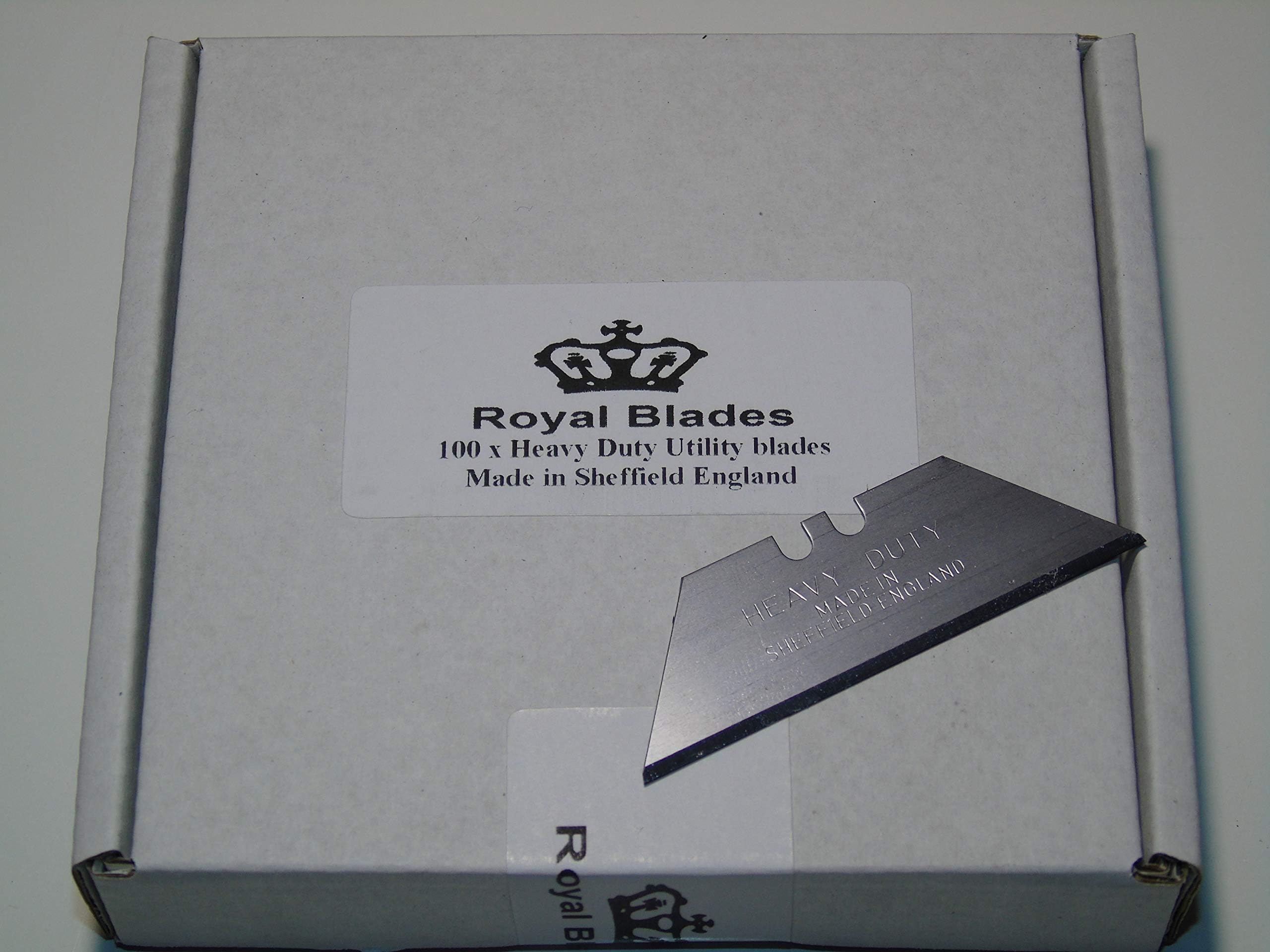 100 x Royal Blades Standard Straight Profile Quality Sheffield Made Multi Purpose Cutting Edge Carpet Trimming Tool Blades