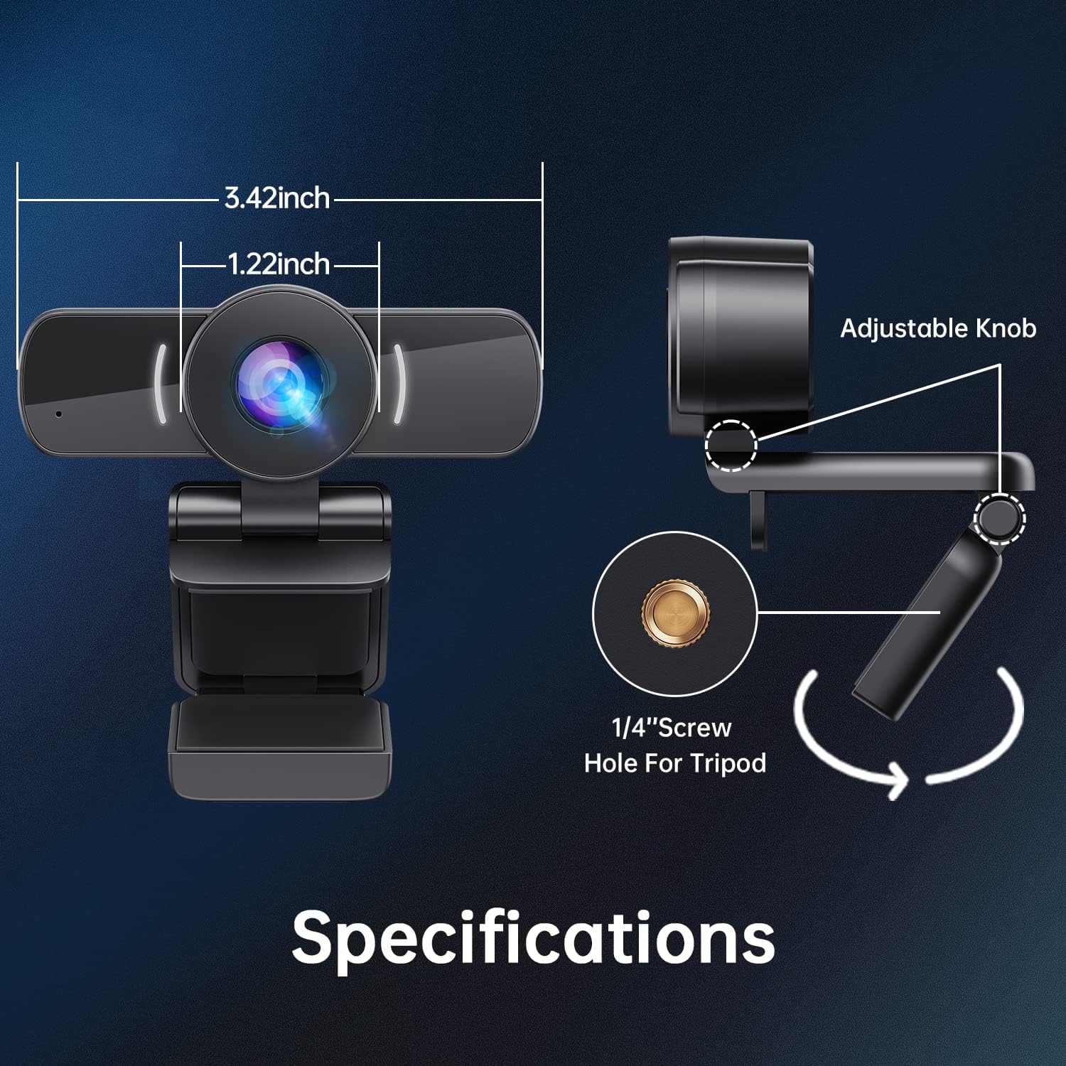 Best Deal Product Webcam, Webcam with Microphone, 2022 Updated 3D Noise Reduction and Automatic Gain 1080P HD Webcams, USB Webcam with Privacy Cover for Video Calling, Online Classes and Video Conference